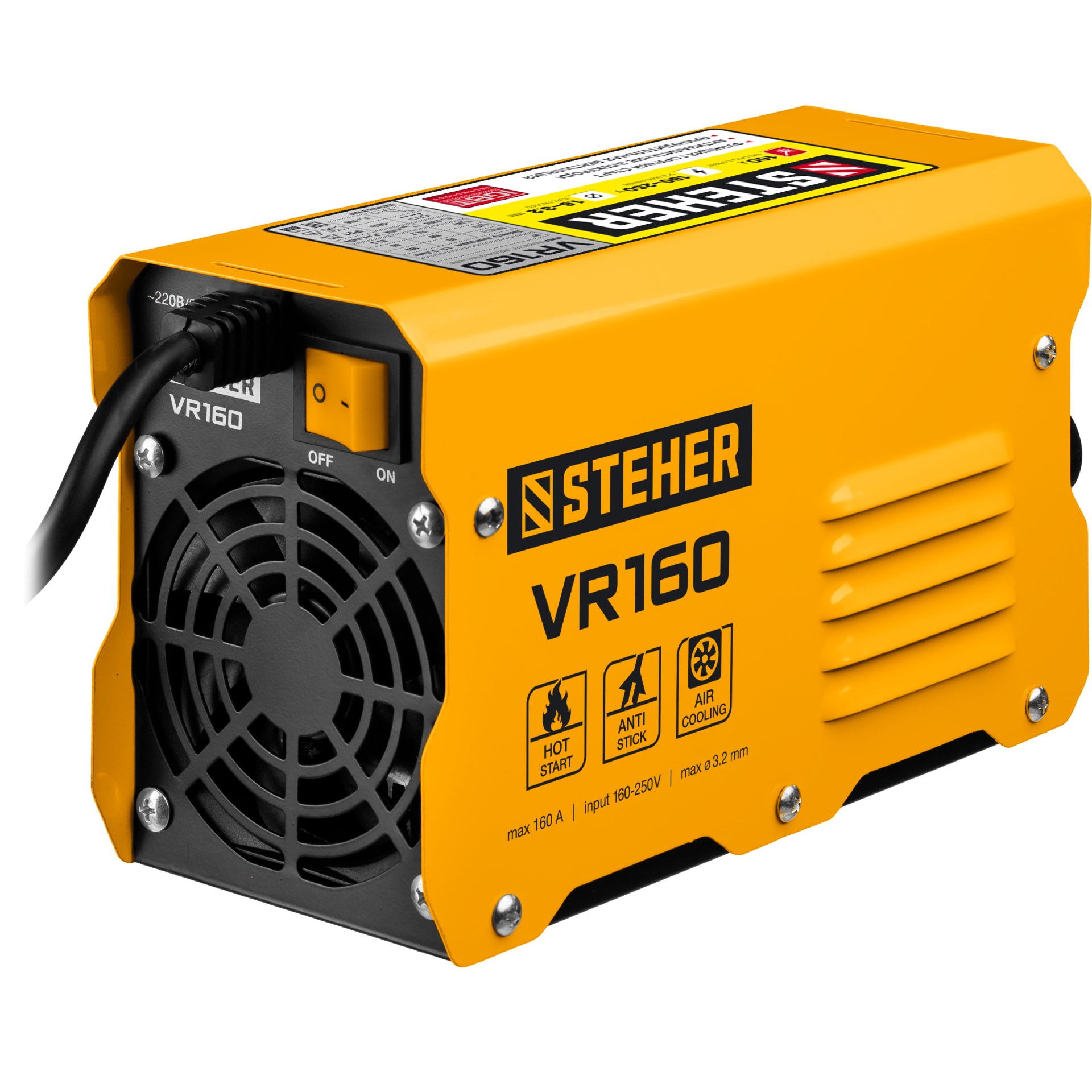 STEHER ММА, 160 А, сварочный аппарат инверторный, макс. электрод Ø 3.2 мм (VR-160) — фото 8
