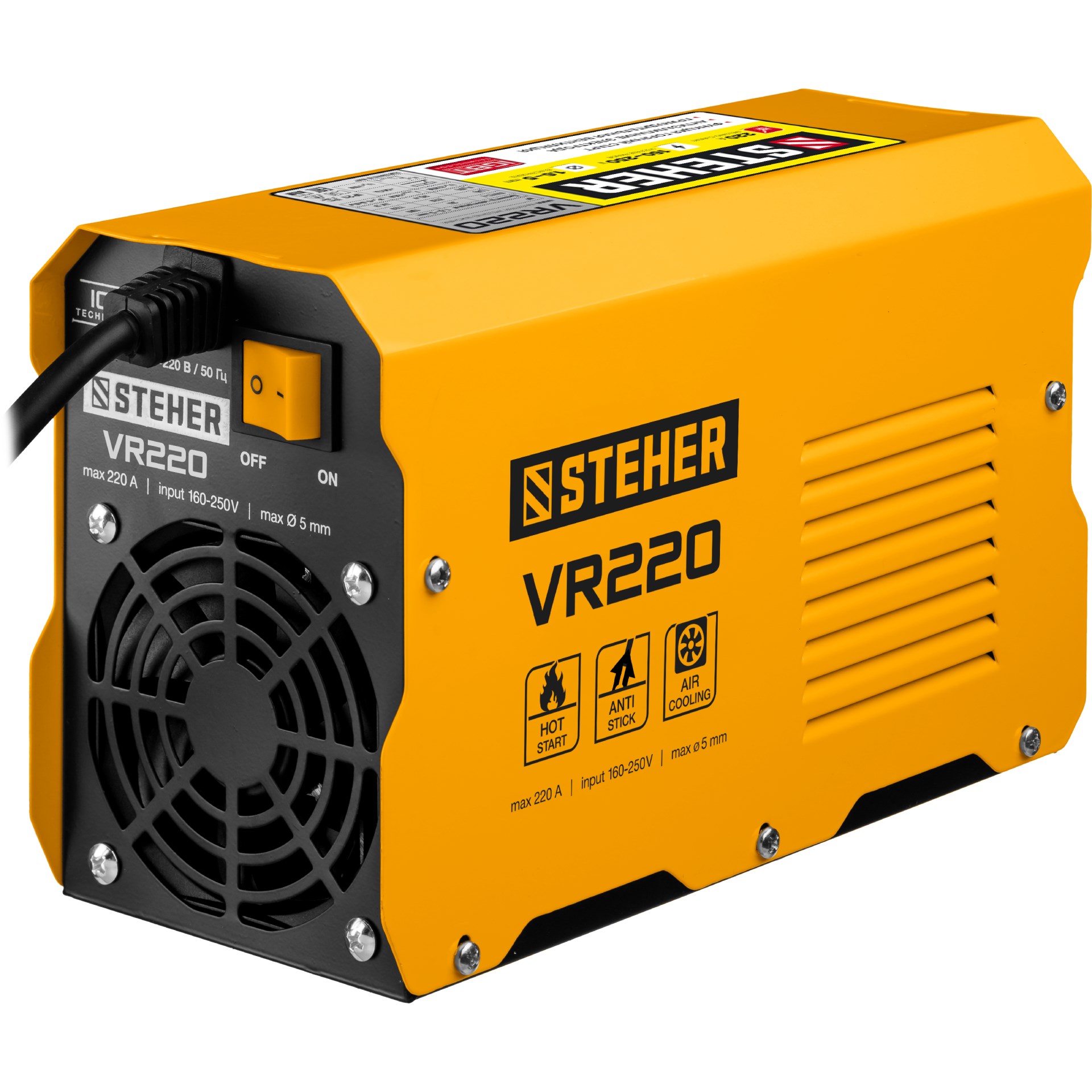 STEHER ММА, 220 А, сварочный аппарат инверторный, макс. электрод Ø 5.0 мм (VR-220) — фото 8