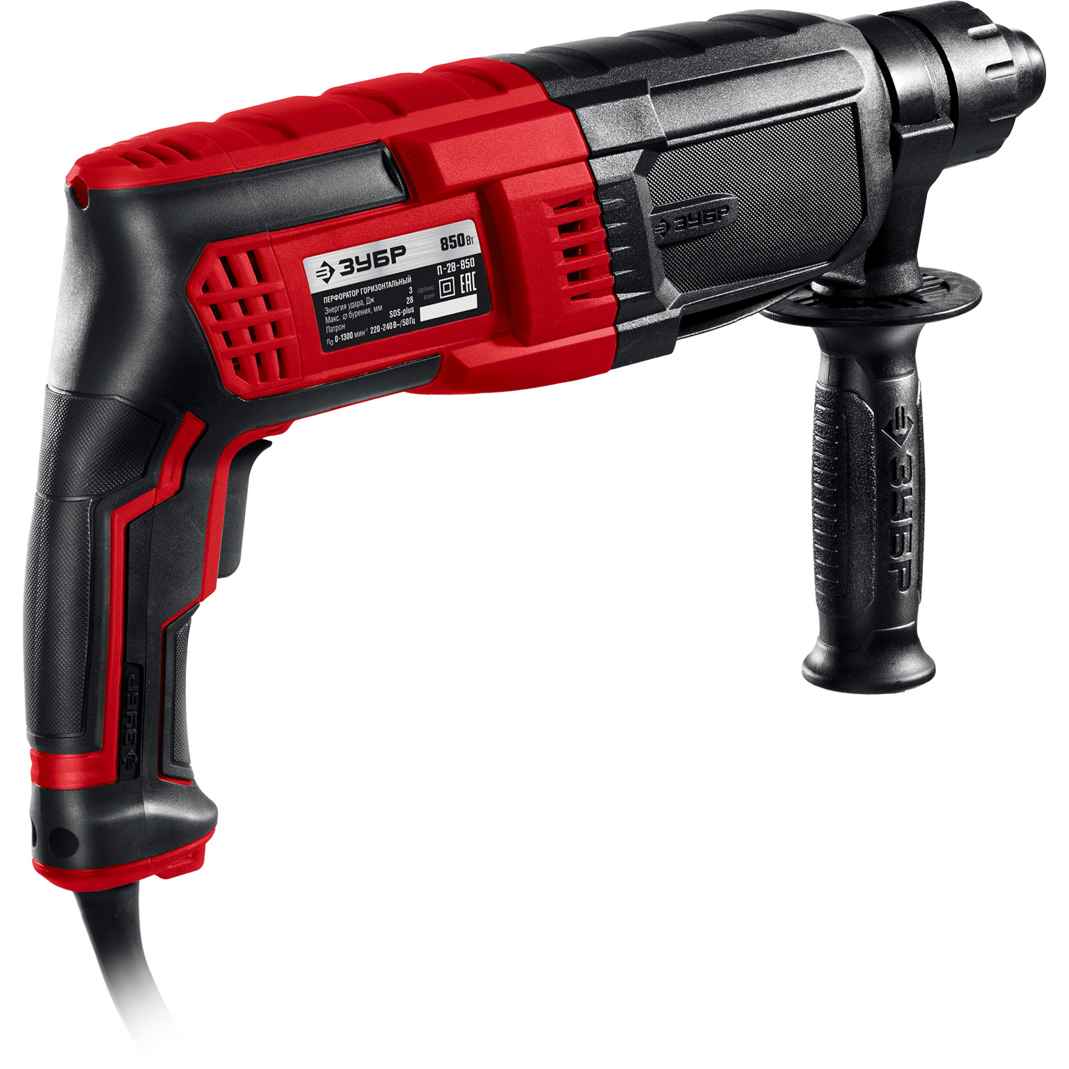 ЗУБР 28 мм, 850 Вт, перфоратор SDS Plus (П-28-850) — фото 8
