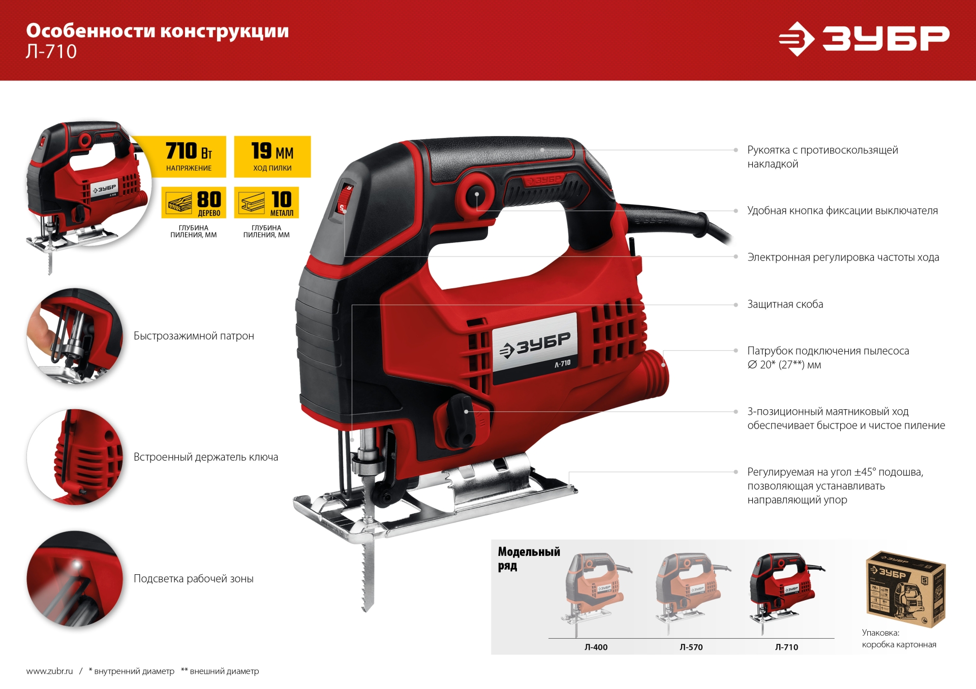ЗУБР 710 Вт, 80 мм, электрический лобзик (Л-710) — фото 16