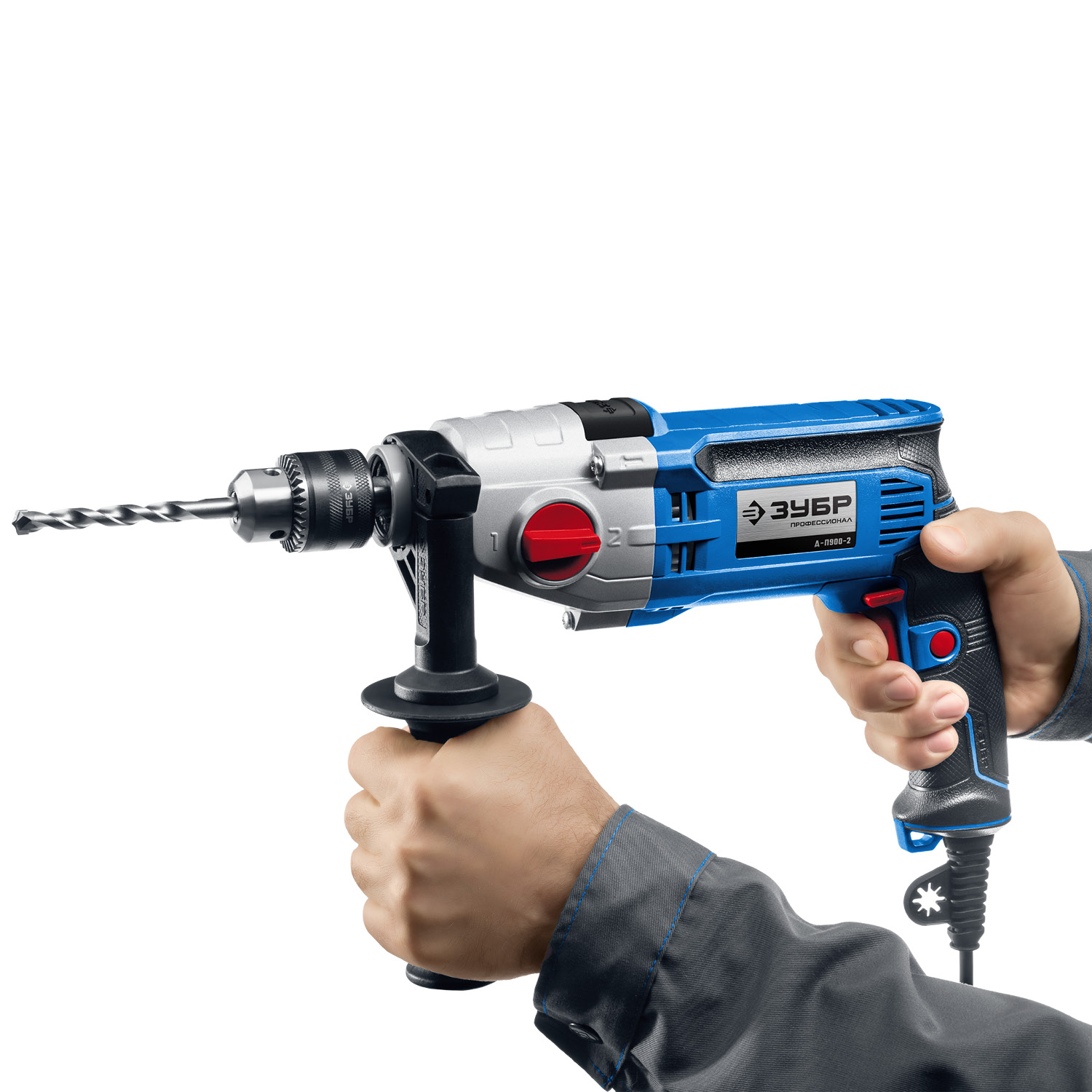ЗУБР 900 Вт, 13 мм, безударная дрель, 2-скоростная, мет. корпус, Профессионал (Д-П900-2) — фото 11
