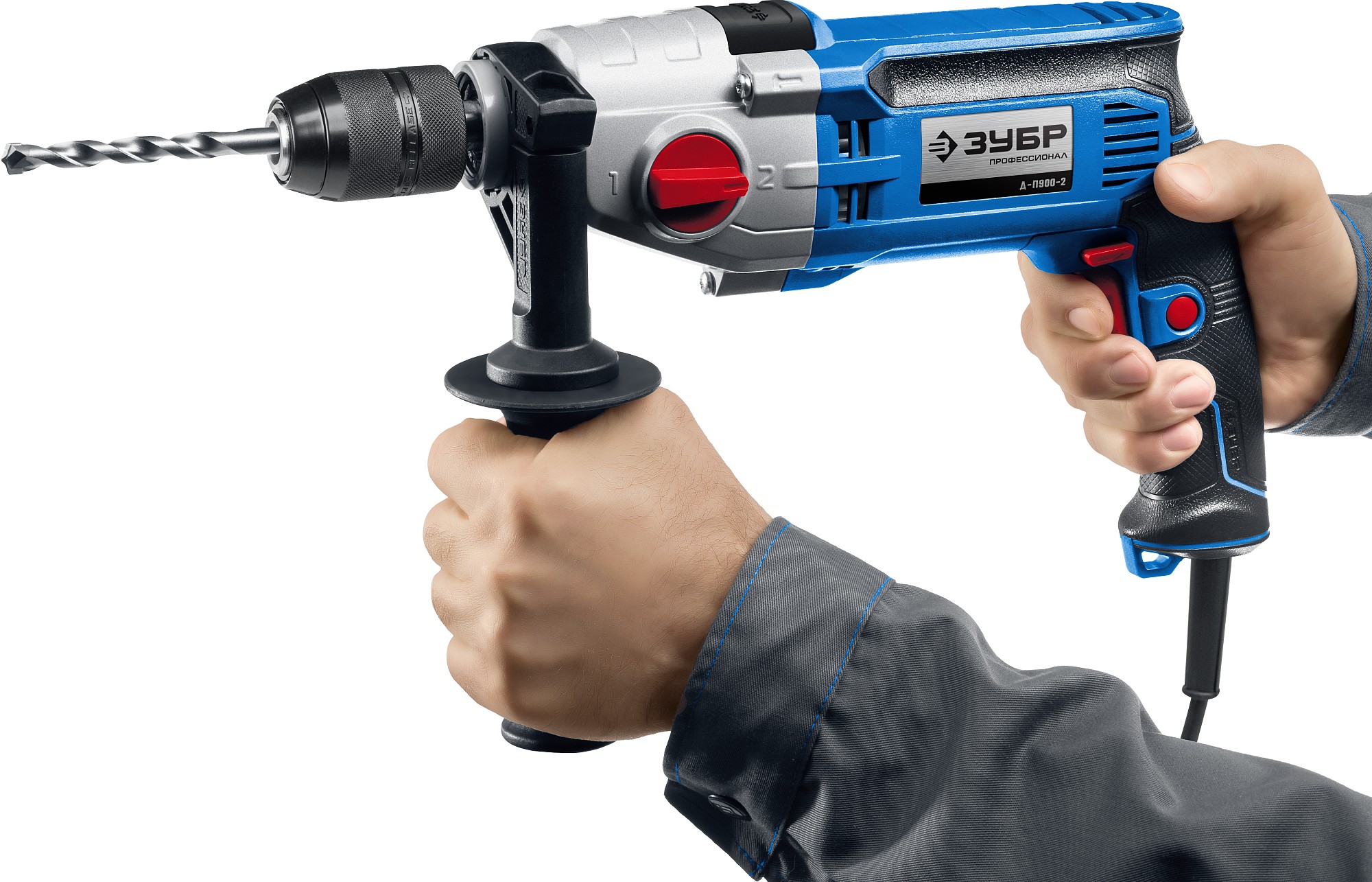 ЗУБР 900 Вт, 13 мм, безударная дрель, 2-скоростная, мет. корпус, Профессионал (Д-П900-2) — фото 8
