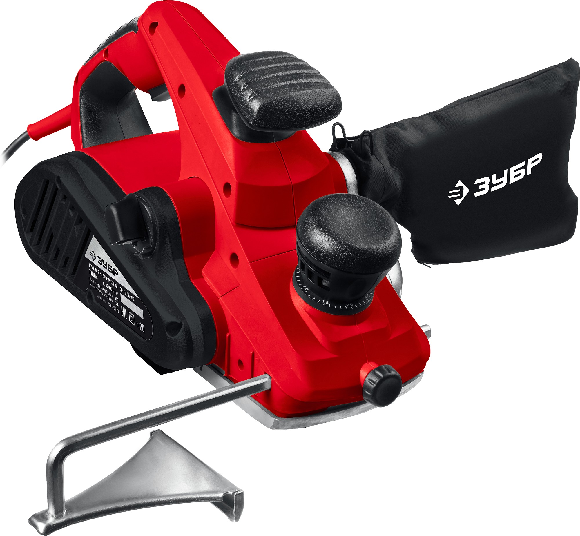 ЗУБР 1100 Вт, 110 мм, электрический рубанок (электрорубанок) (ЗР-1100-110) — фото 3