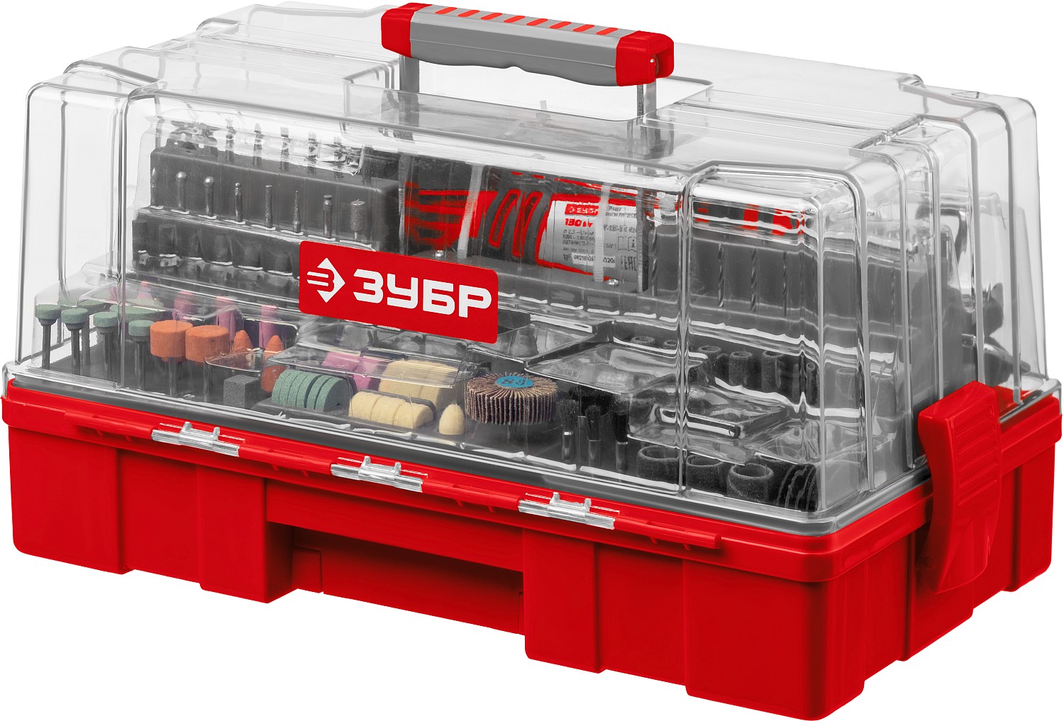 ЗУБР 242 предмета, 130 Вт, набор мини-насадок с гравером (ЗГ-130ЭК H242) — фото 6