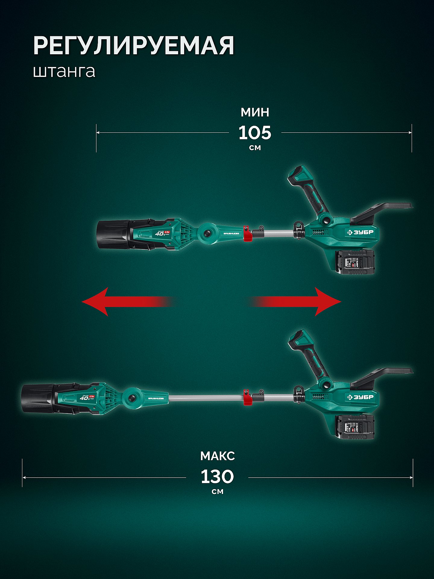 ЗУБР 40 В (2x20В), 1400 м3/ч, без АКБ (LMS), воздуходувка аккумуляторная (ВА-1400) — фото 10