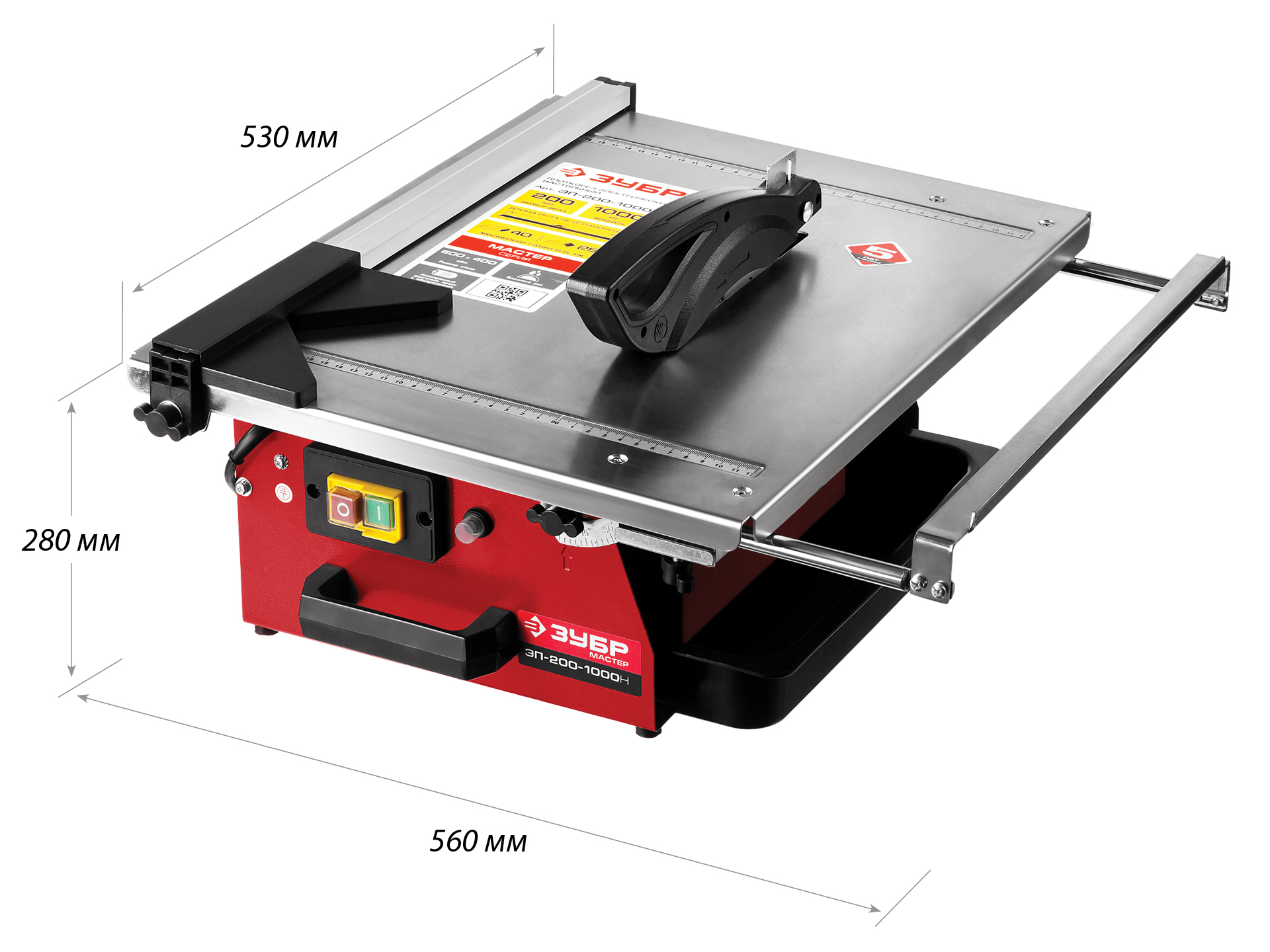 ЗУБР d 200 мм, 1000 Вт, настольный электрический плиткорез (ЭП-200-1000Н) — фото 3