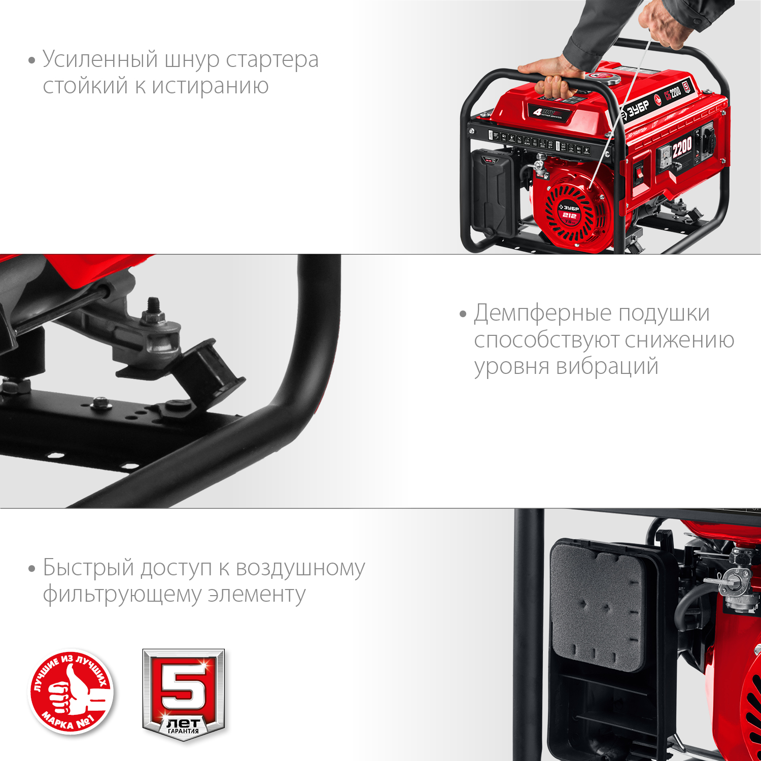 ЗУБР 2200 Вт, бензиновый генератор (СБ-2200) — фото 7