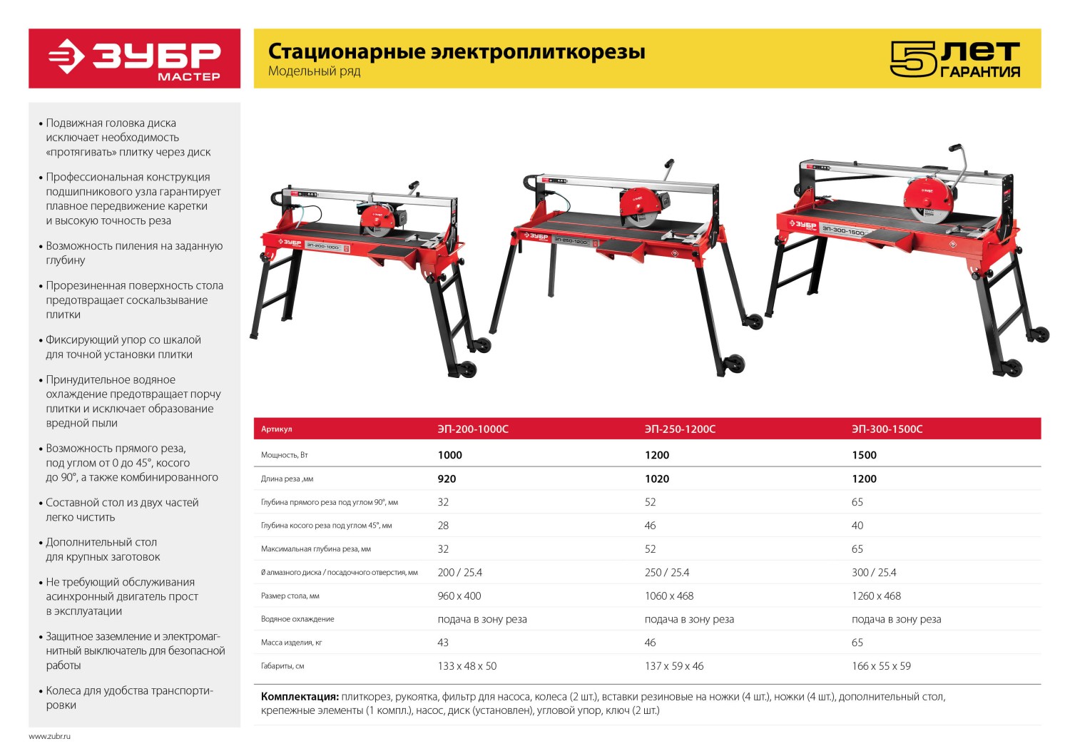 ЗУБР 1020 мм, d 250 мм, 1200 Вт, электрический плиткорез (ЭП-250-1200С) — фото 21