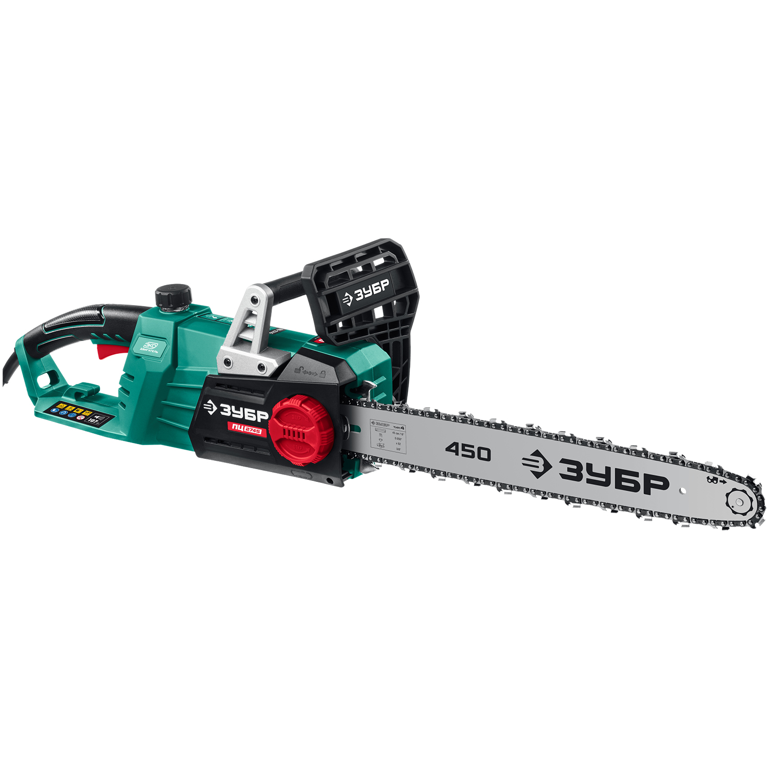ЗУБР 2700 Вт, 45 см шина, электрическая цепная пила (ПЦ-2745) — фото 9