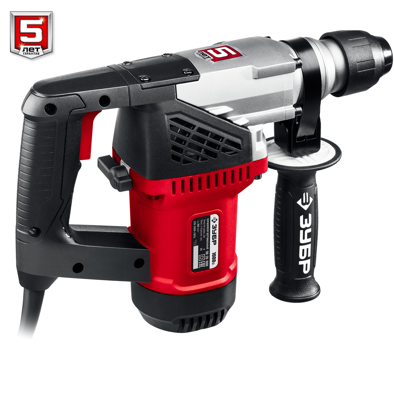 ЗУБР 28 мм, 1000 Вт, перфоратор SDS Plus (ПВ-28-1000) — фото 9