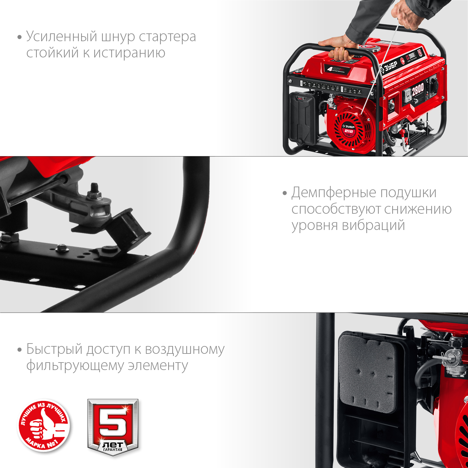 ЗУБР 2800 Вт, бензиновый генератор (СБ-2800) — фото 7