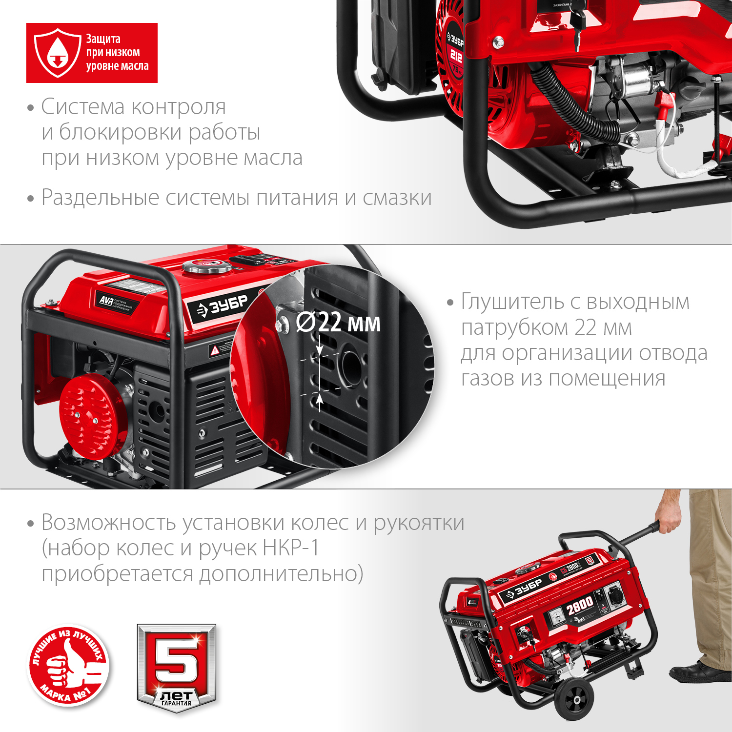 ЗУБР 2800 Вт, бензиновый генератор с электростартером (СБ-2800Е) — фото 7