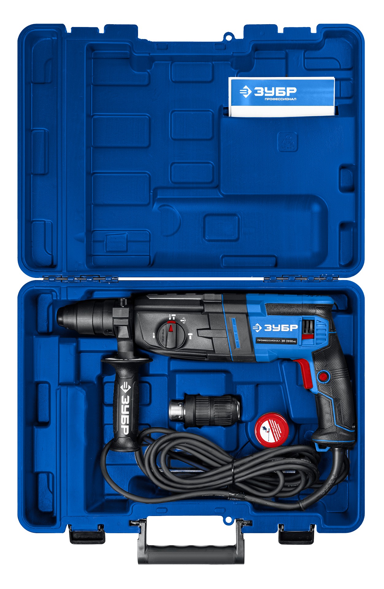 ЗУБР 28 мм, 900 Вт, перфоратор SDS Plus + БЗП, мет. корпус, Профессионал (ЗП-2890 МС) — фото 5
