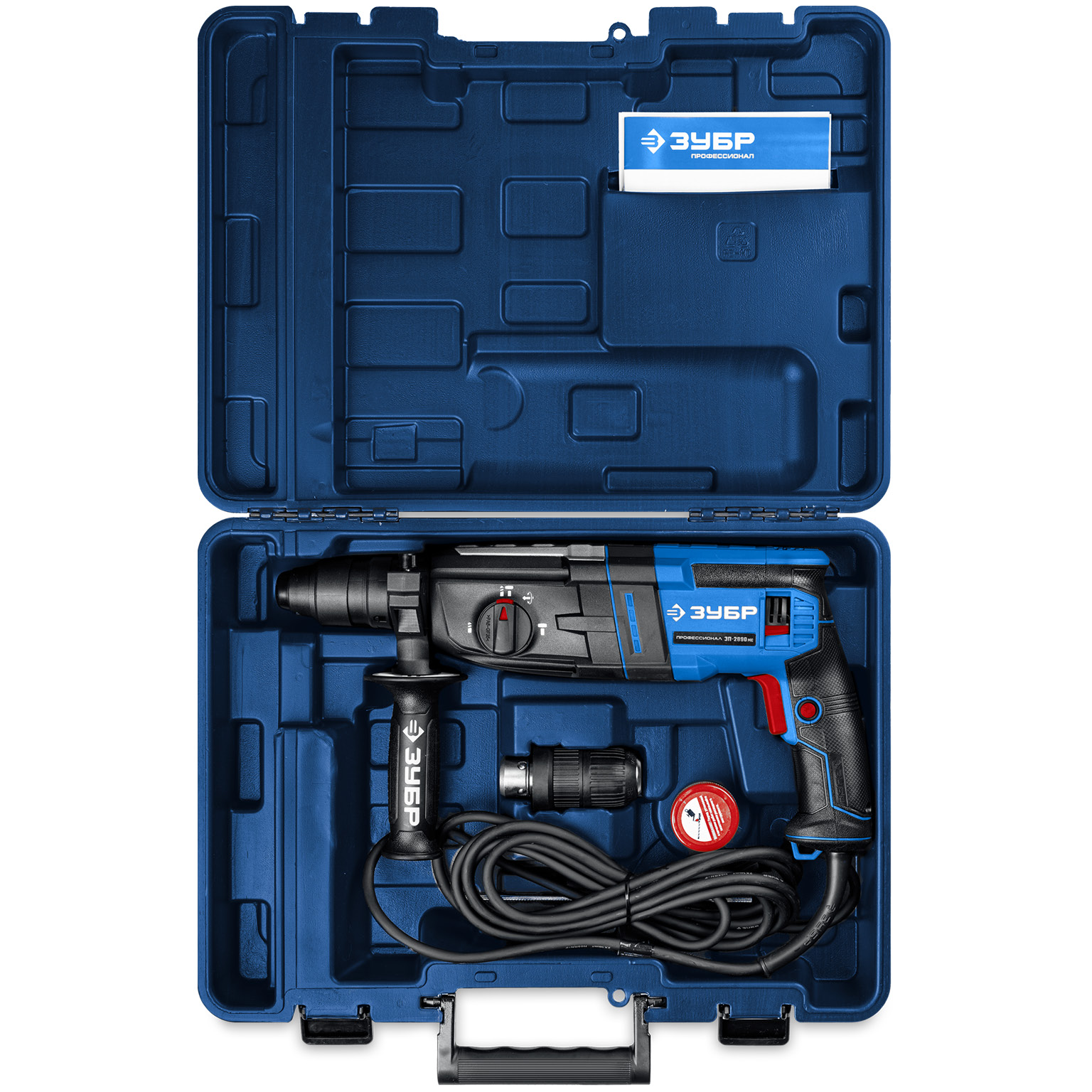 ЗУБР 28 мм, 900 Вт, перфоратор SDS Plus + БЗП, мет. корпус, Профессионал (ЗП-2890 МС) — фото 8