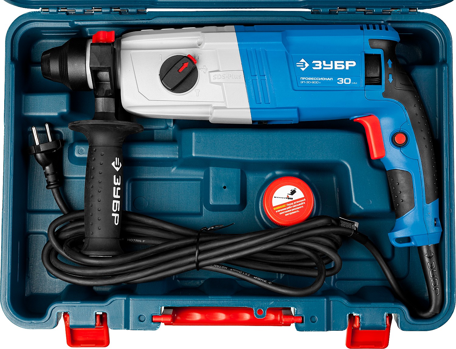 ЗУБР 30 мм, 900 Вт, перфоратор SDS Plus, Профессионал (ЗП-30-900 К) — фото 8