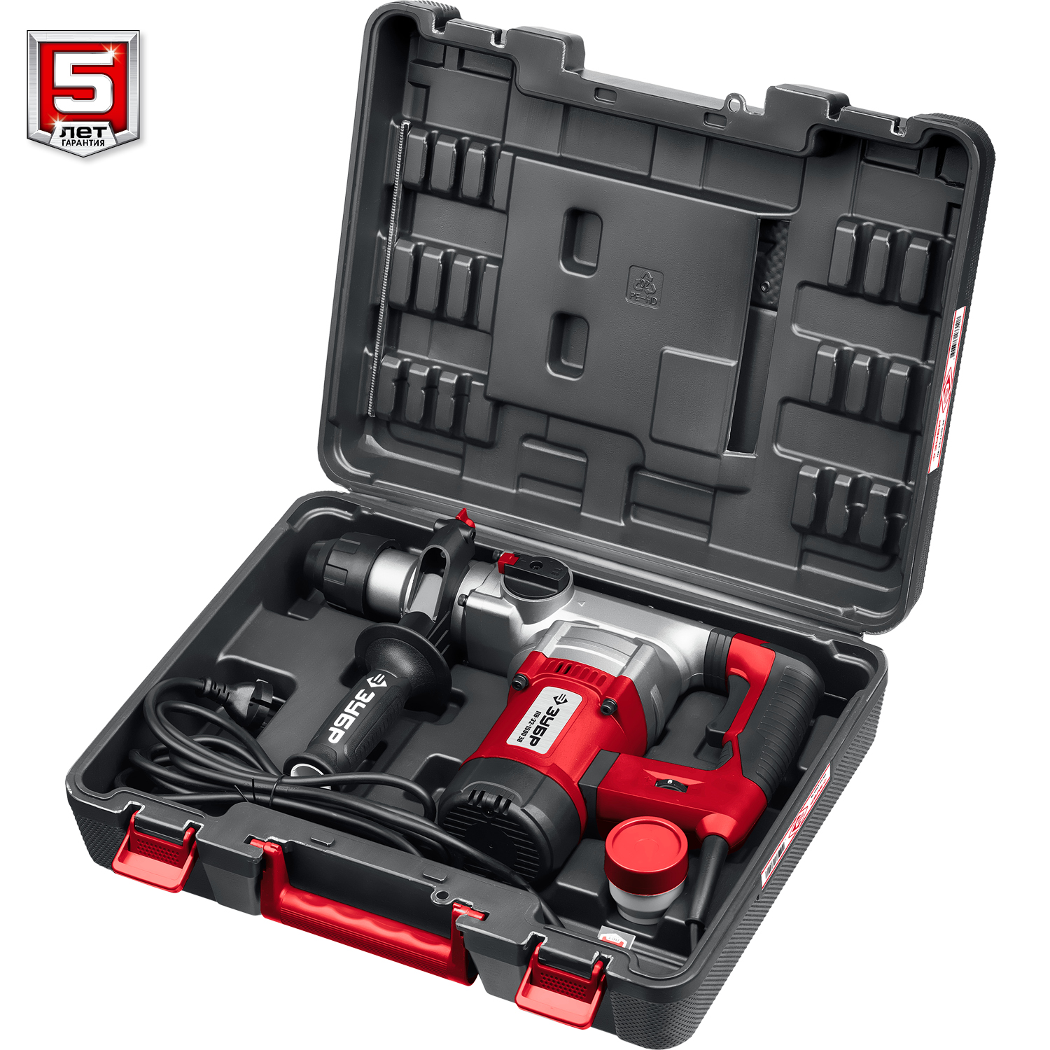 ЗУБР 32 мм, 1500 Вт, перфоратор SDS Plus, АВТ (ПВ-32-1500 ЭВ) — фото 11