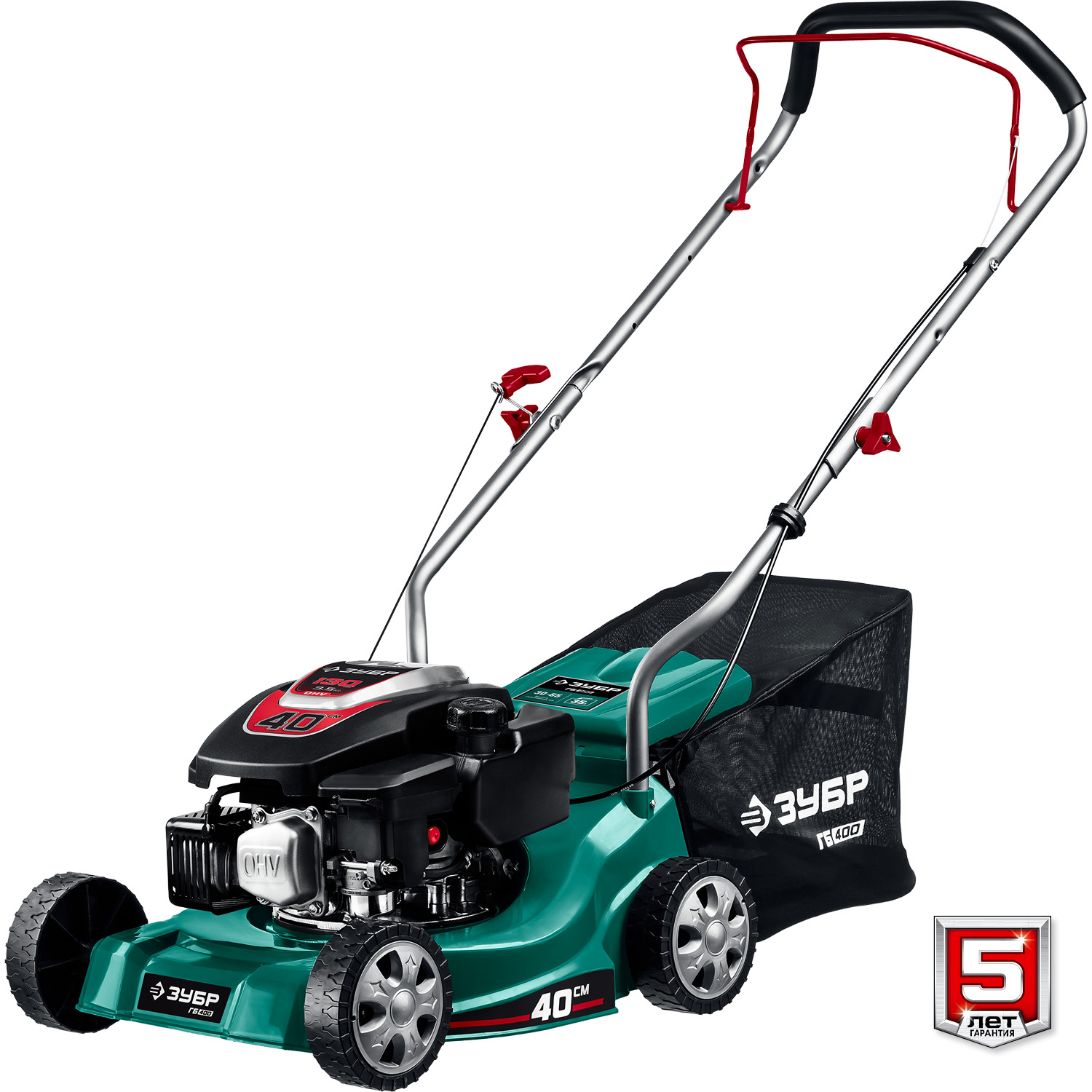 ЗУБР 400 мм, 3.5 л.с., бензиновая газонокосилка (ГБ-400) — фото 9
