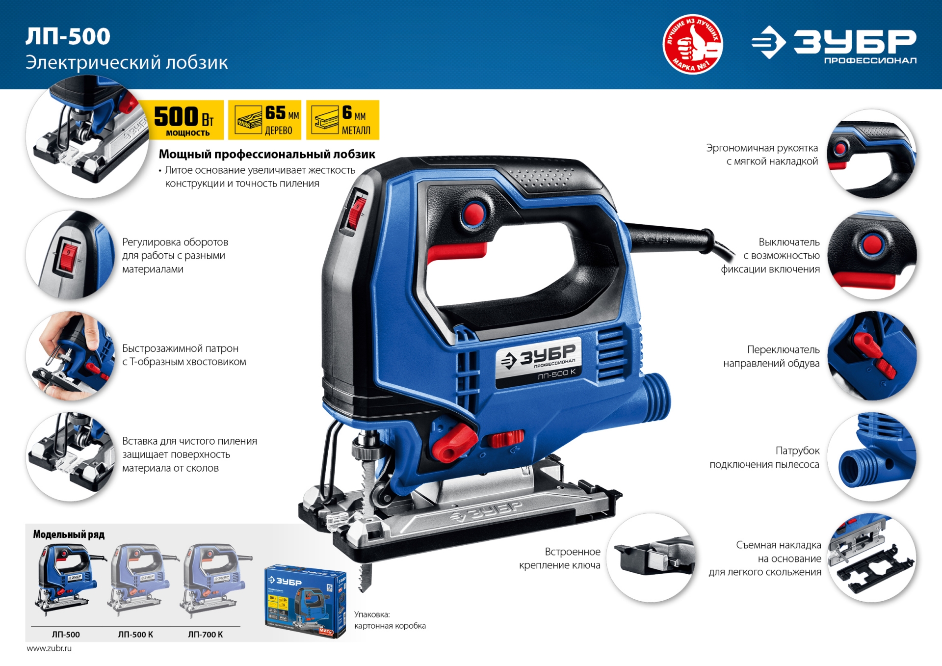 ЗУБР 500 Вт, 65 мм, электрический лобзик, Профессионал (ЛП-500) — фото 16