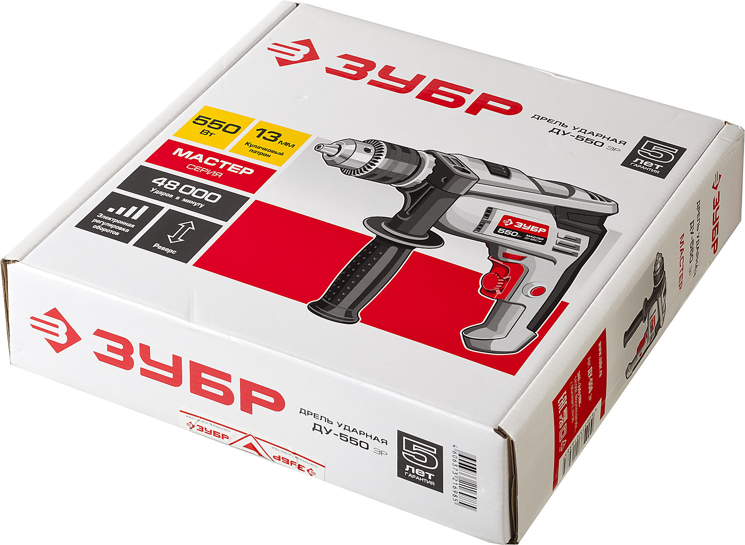 ЗУБР 550 Вт, 13 мм, ударная дрель (ДУ-550 ЭР) — фото 6