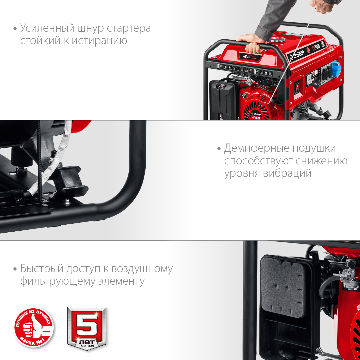 ЗУБР 7000 Вт, бензиновый генератор (СБ-7000) — фото 7