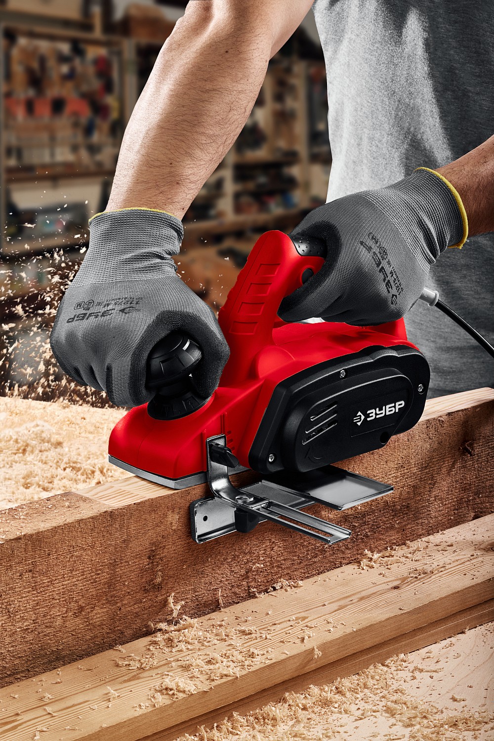 ЗУБР 750 Вт, 82 мм, электрический рубанок (электрорубанок) (ЗР-750-82) — фото 7