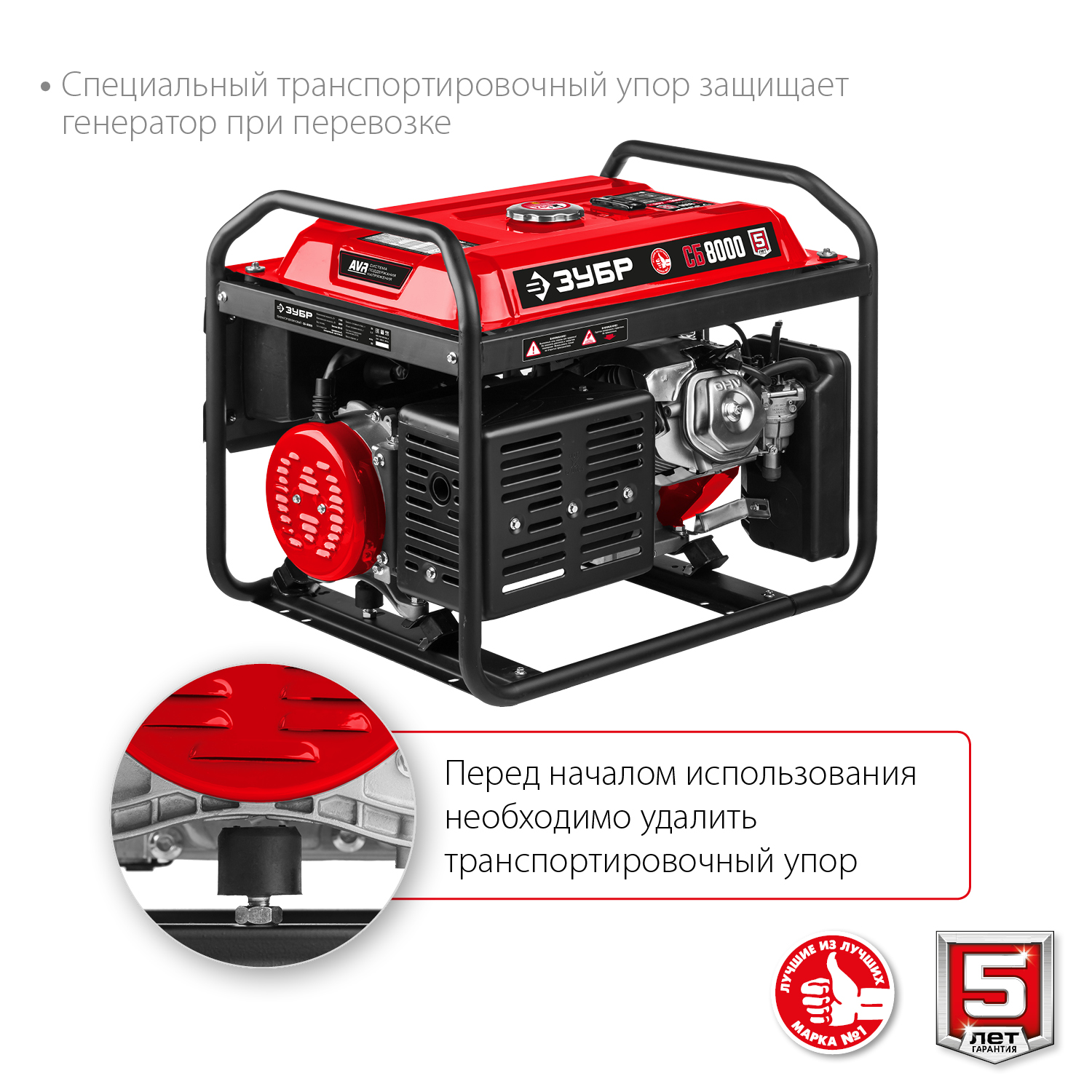 ЗУБР 8000 Вт, бензиновый генератор (СБ-8000) — фото 8