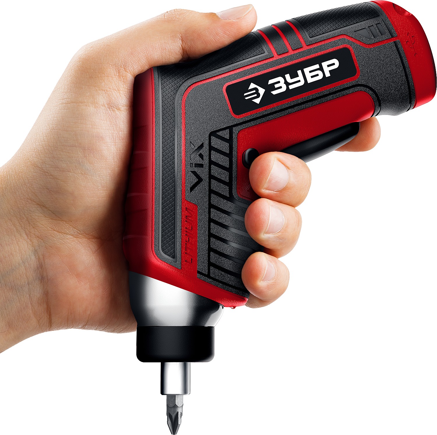 ЗУБР ViX 3.6 В, аккумуляторная отвертка, 10 бит, насадка штопор (ЗО-Е-3.6 ЛиМ1) — фото 9