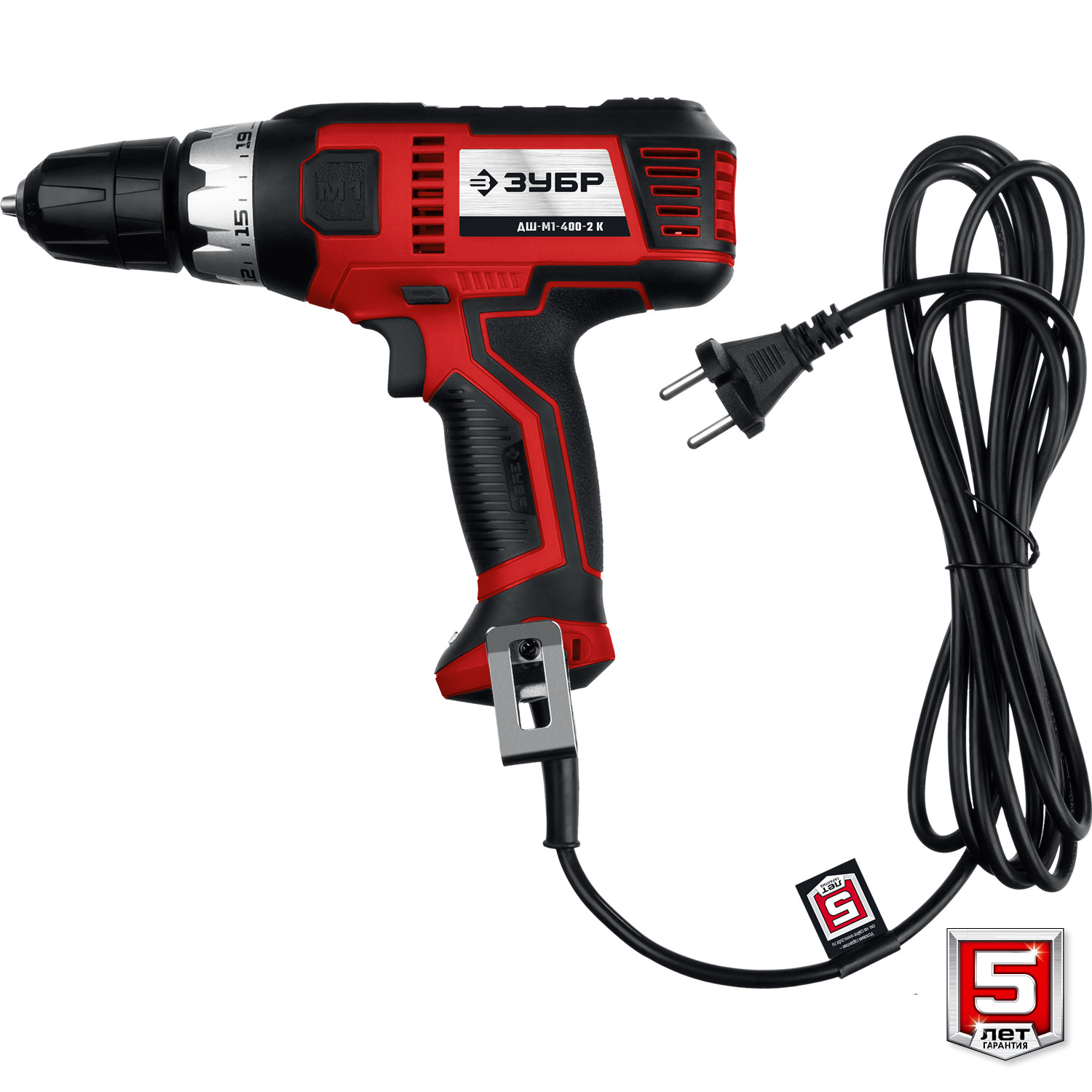 ЗУБР 400 Вт, 40 Н·м, кейс, сетевая дрель-шуруповерт (ДШ-М1-400-2 К) — фото 7