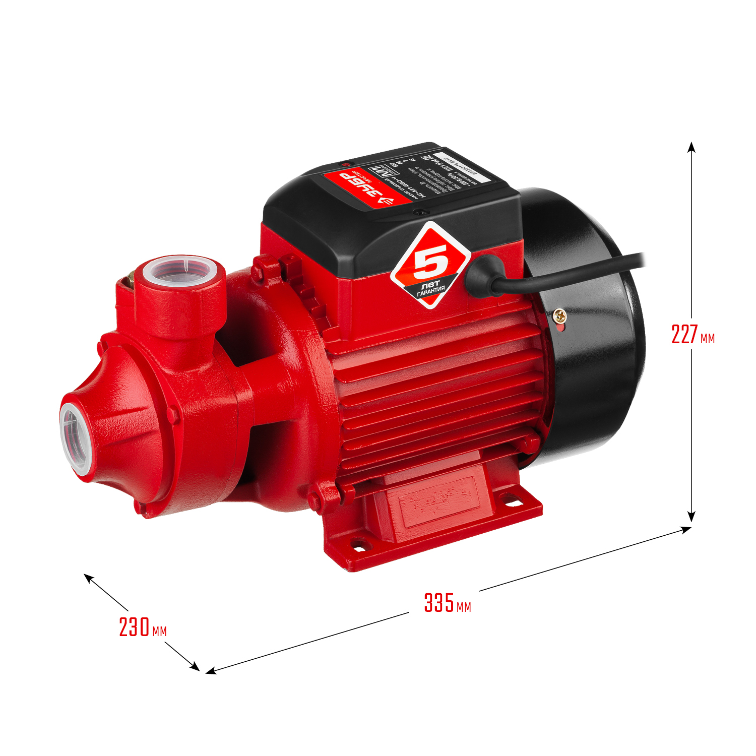 ЗУБР 800 Вт , поверхностный вихревой насос, корпус из чугуна (НС-М1-800-Ч) — фото 3