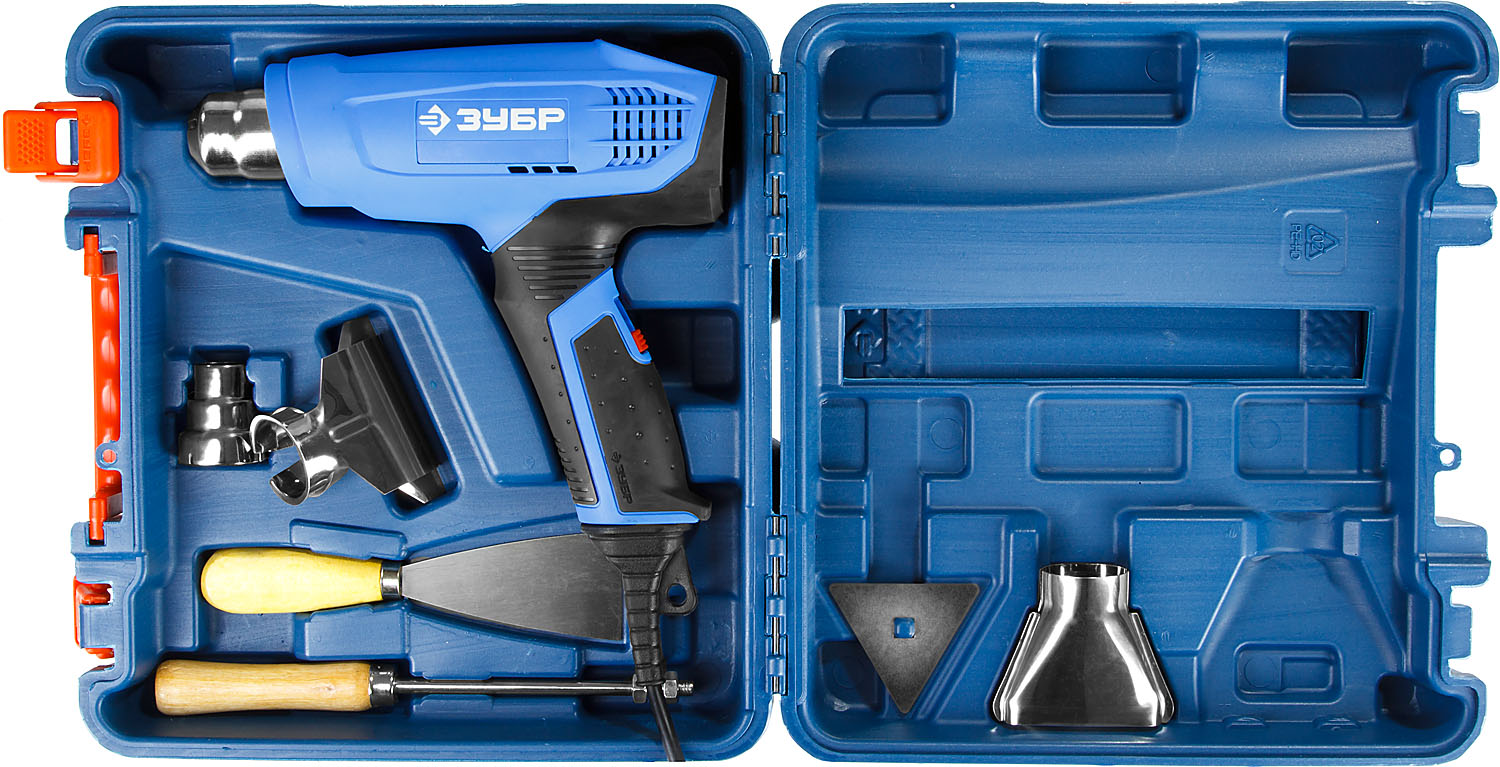 ЗУБР 2000 Вт, технический фен, дисплей, кейс, Профессионал (ФТ-П2000 М2ДК) — фото 4