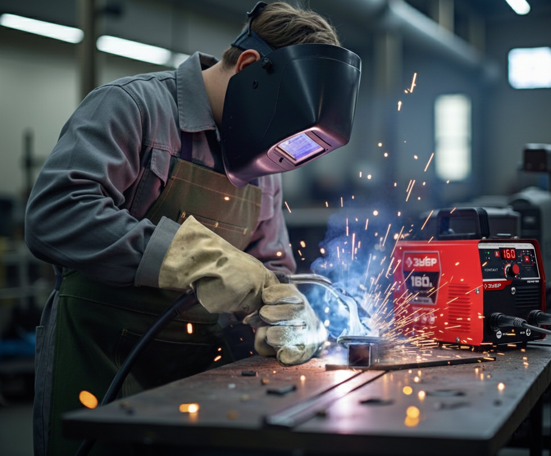 ЗУБР КОМПАКТ, FCAW, MMA, TIG, 160 А, полуавтомат сварочный, без газа, горелка ПС-160 (ПС-М3-160) — фото 14