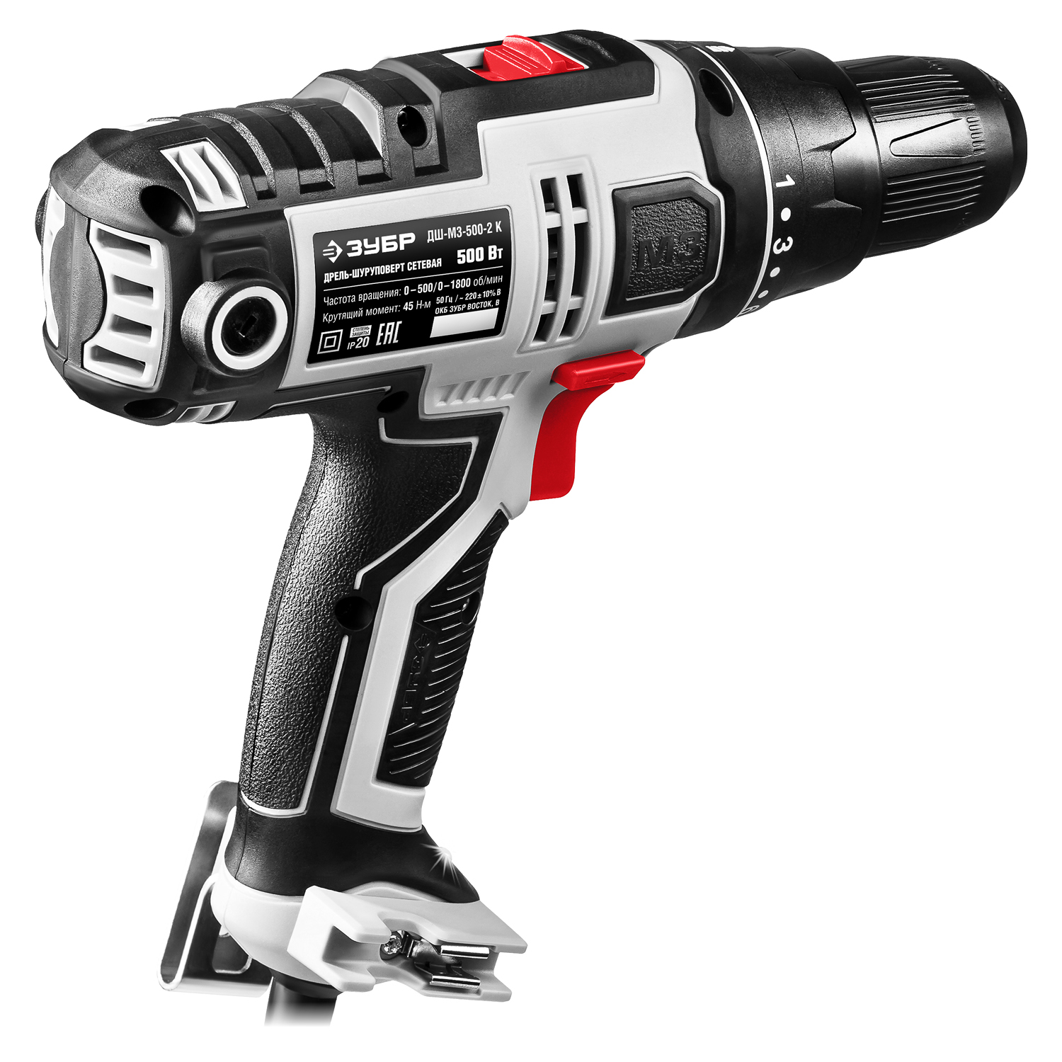 ЗУБР 500 Вт, 45 Н·м, кейс, сетевая дрель-шуруповерт (ДШ-М3-500-2 К) — фото 9