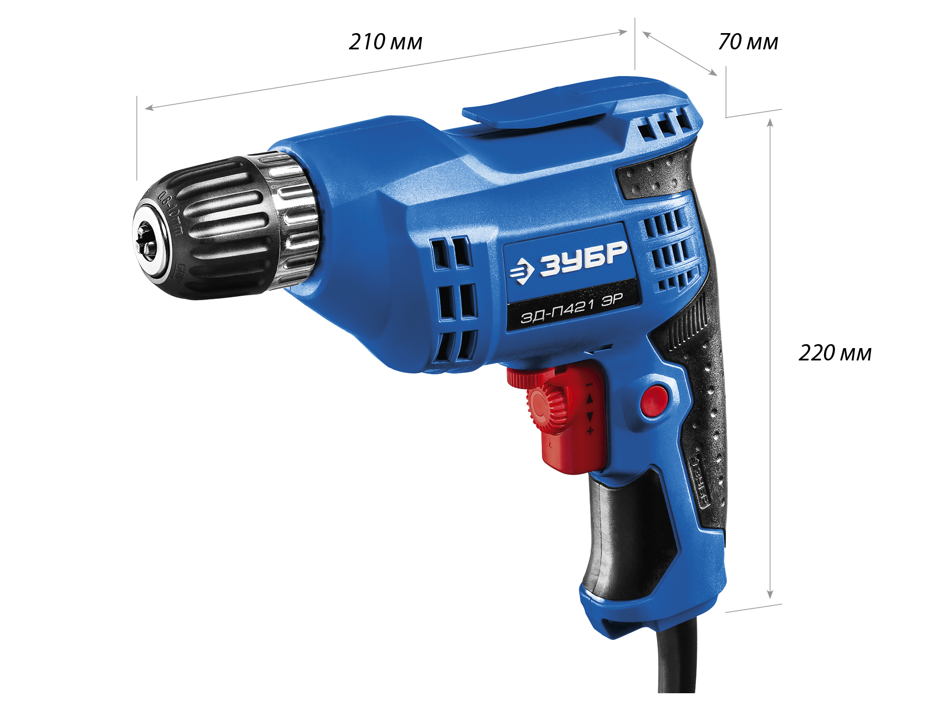 ЗУБР 420 Вт, 10 мм БЗП, безударная дрель, Профессионал (ЗД-П421 ЭР) — фото 3