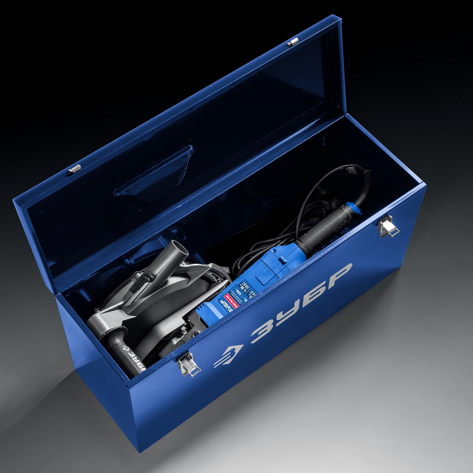 ЗУБР d 180 мм, 2200 Вт, 45 мм, штроборез (бороздодел), метал. ящик, Профессионал (ЗШ-П45-2200 ПТК) — фото 9