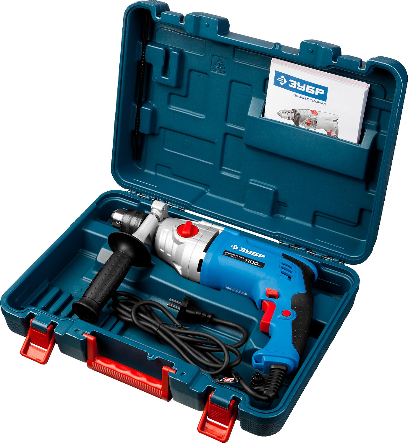 ЗУБР 1100 Вт, 13 мм, 2 скорости, ударная дрель, мет. корпус, Профессионал (ЗДУ-1100-2 ЭРМКМ2) — фото 10