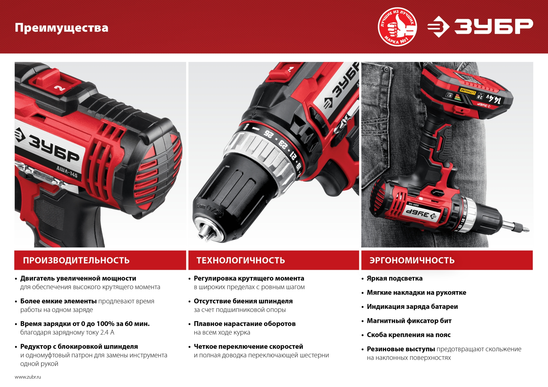 ЗУБР С1, 14.4 В, 35 Н·м, 2 АКБ (2 А·ч), дрель-шуруповерт, кейс (ДШЛ-145-22) — фото 18