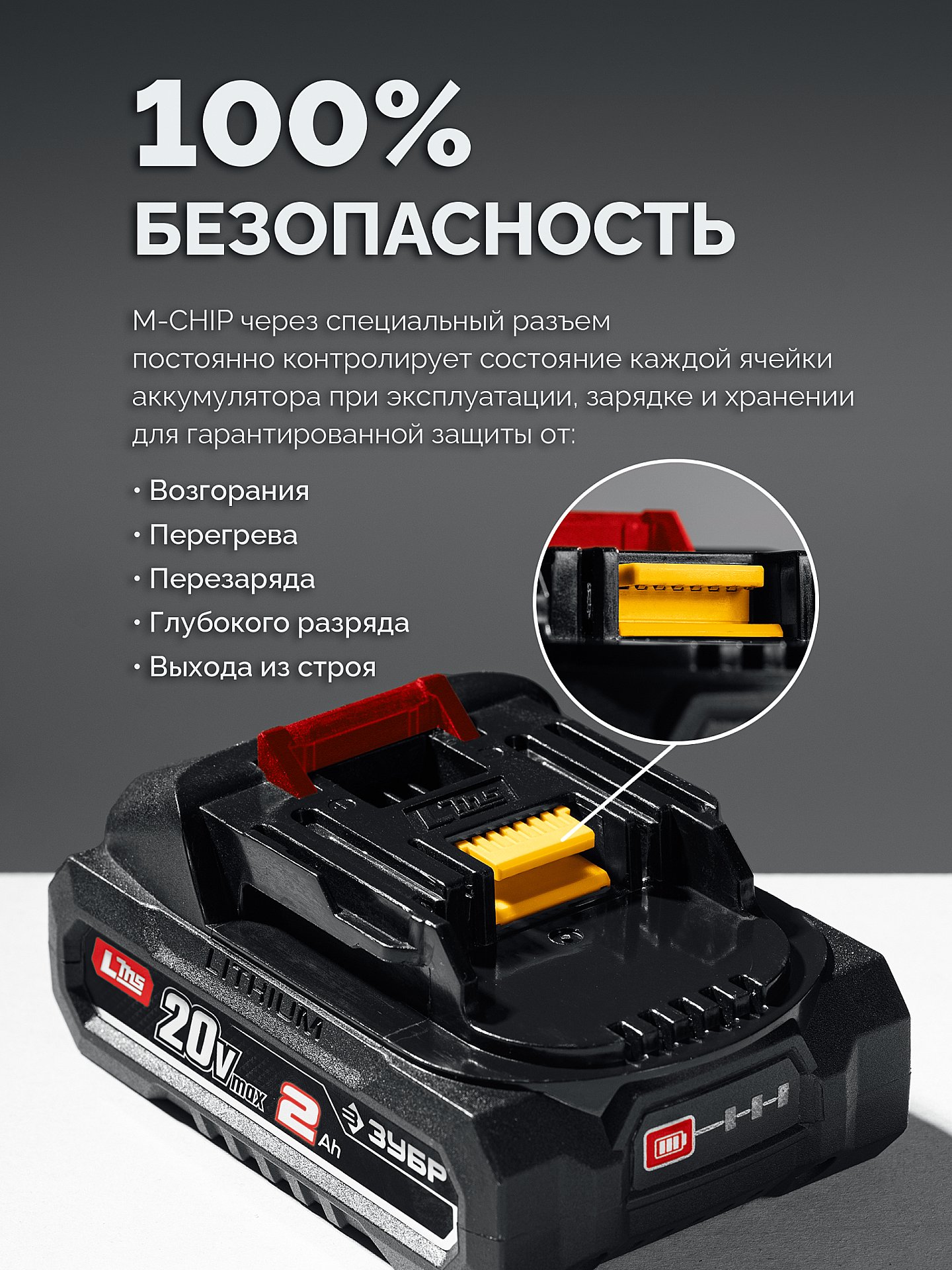 ЗУБР 20 В, 180 Н·м, 1 АКБ LMS (2 А·ч), бесщеточный ударный винтоверт, сумка (ВБУ-180-21) — фото 12