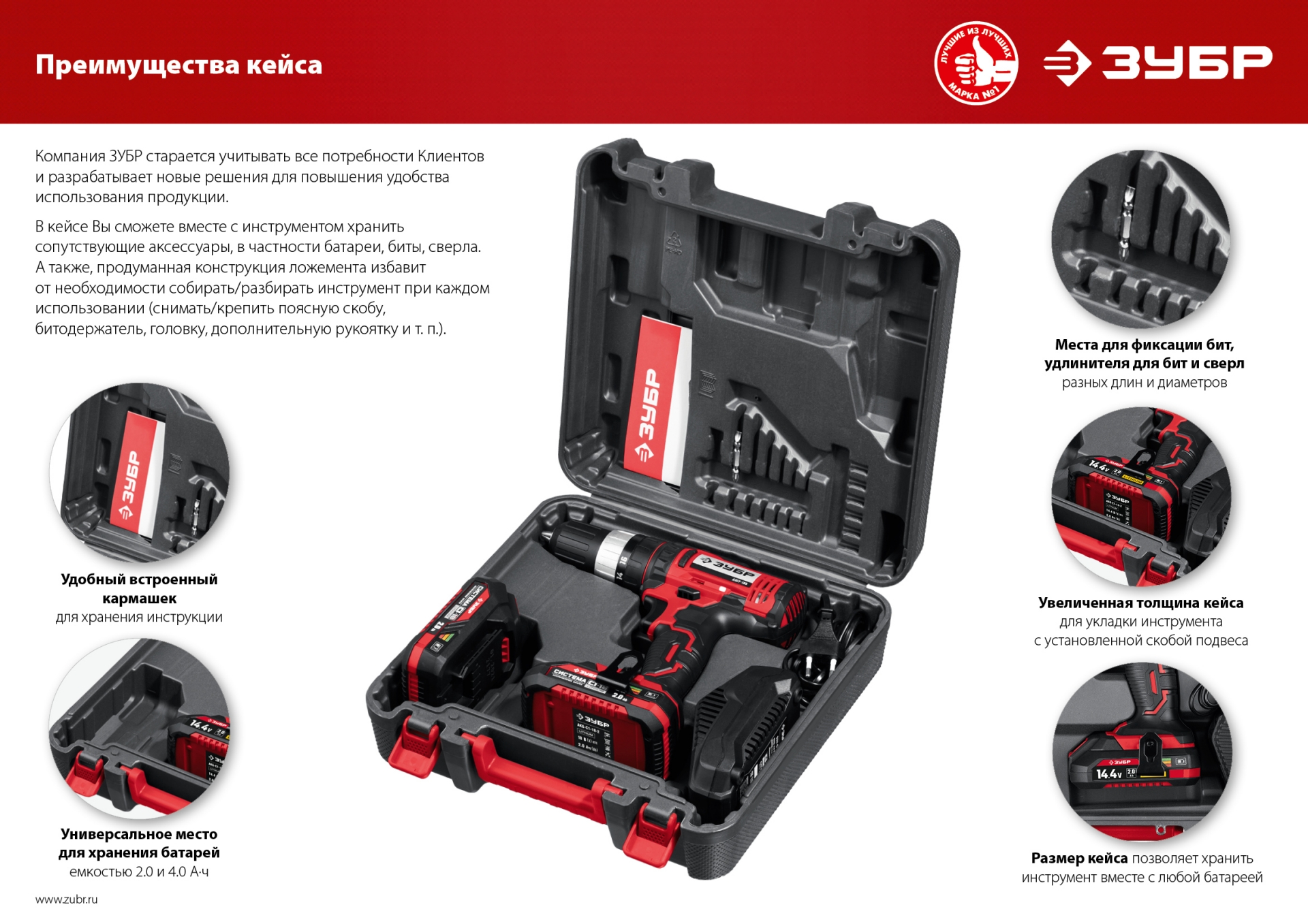 ЗУБР С1-18, 18 В, 40 Н·м, 2 АКБ (2 А·ч), дрель-шуруповерт, кейс (ДШЛ-185-22) — фото 24