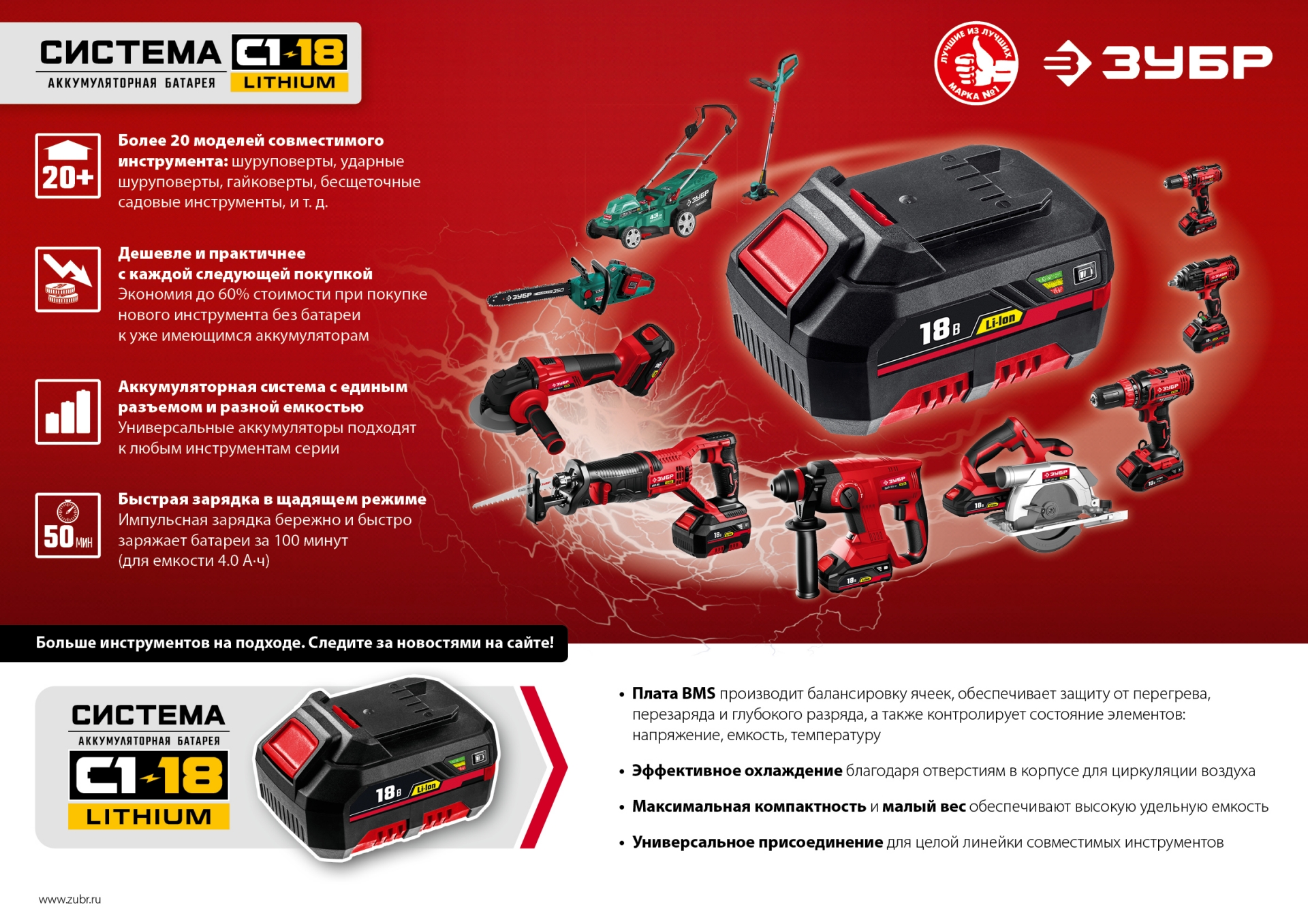 ЗУБР С1-18, 18 В, 180 мм, без АКБ, сабельная пила (СПЛ-185) — фото 16