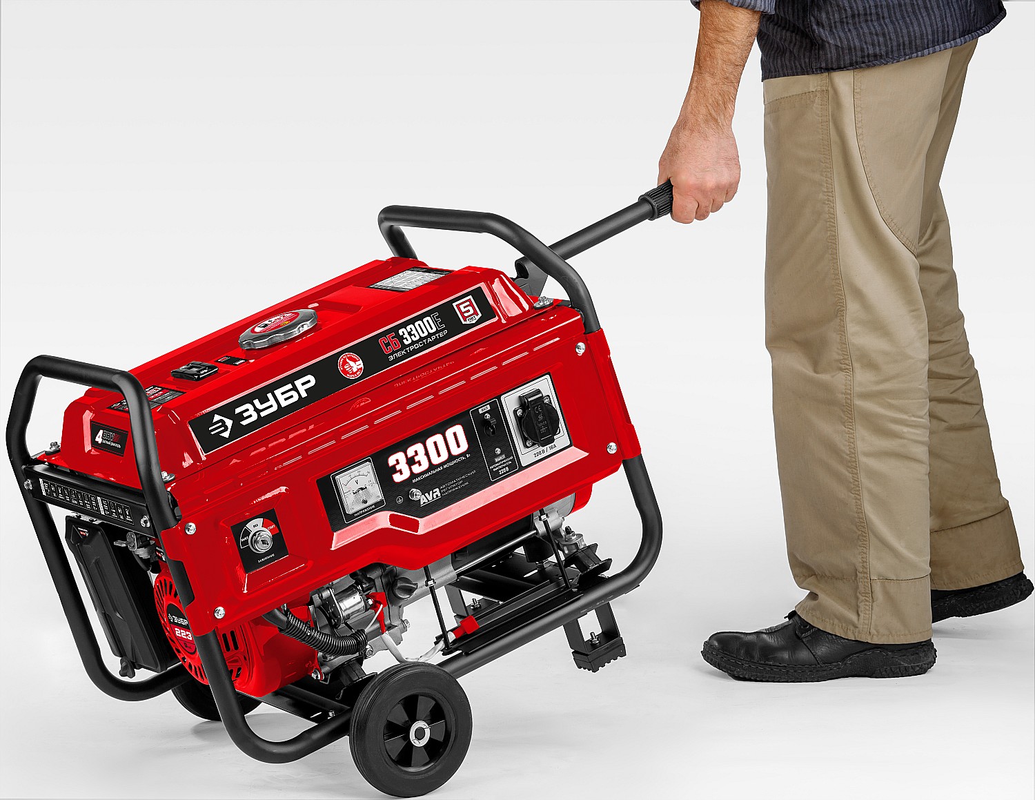 ЗУБР № 1 для генераторов мощностью до 3500 Вт, набор колес + рукоятка (НКР-1) — фото 4