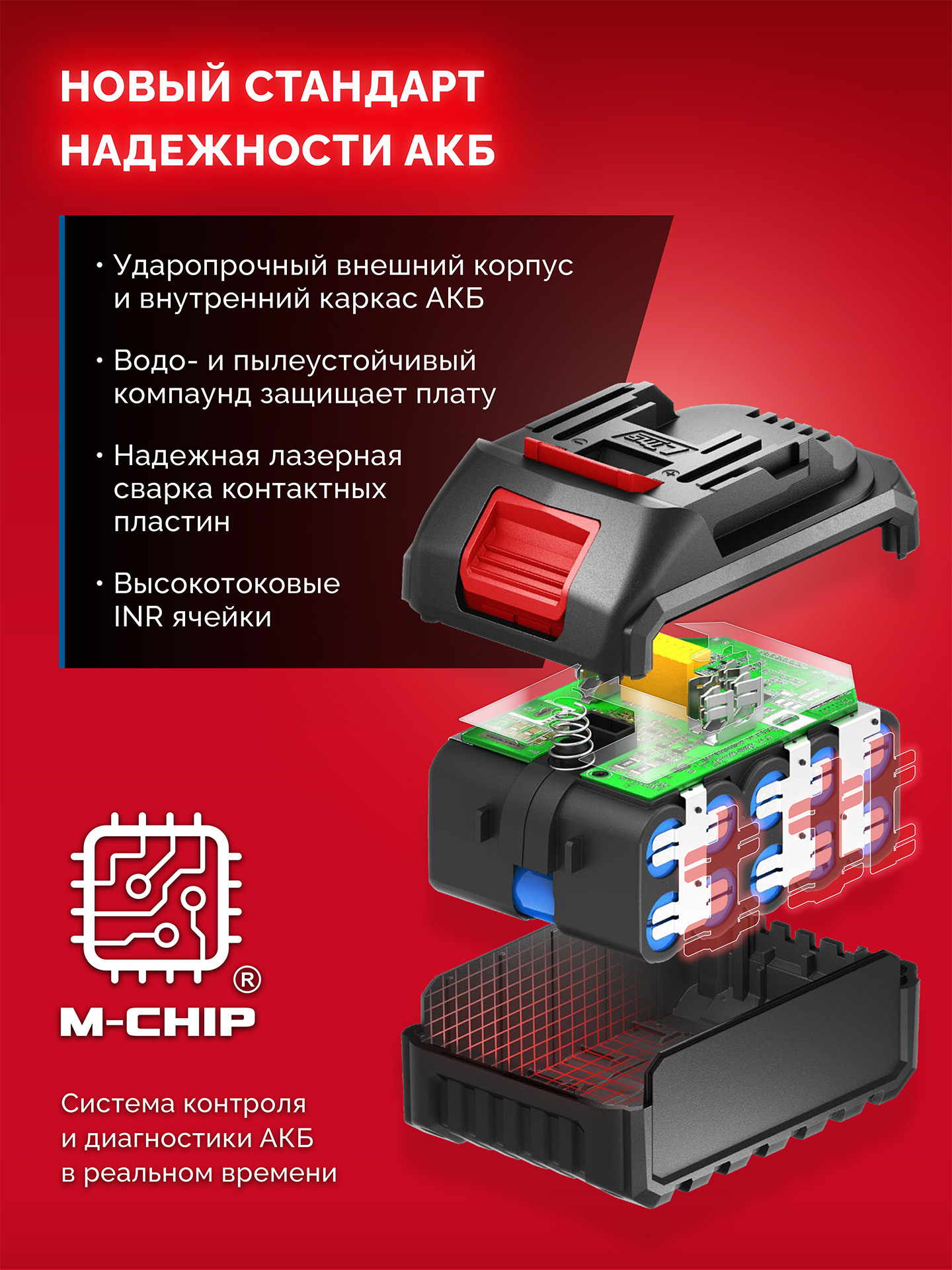 ЗУБР 20 В, 4.0 А·ч, аккумулятор LMS (АКБ-20-4) — фото 8