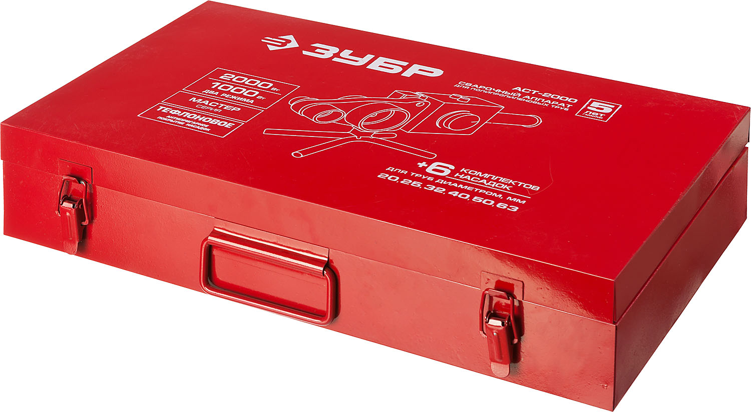 ЗУБР 2000 / 1000 Вт, паяльник для полипропиленовых труб, 6 насадок в комплекте (АСТ-2000) — фото 4