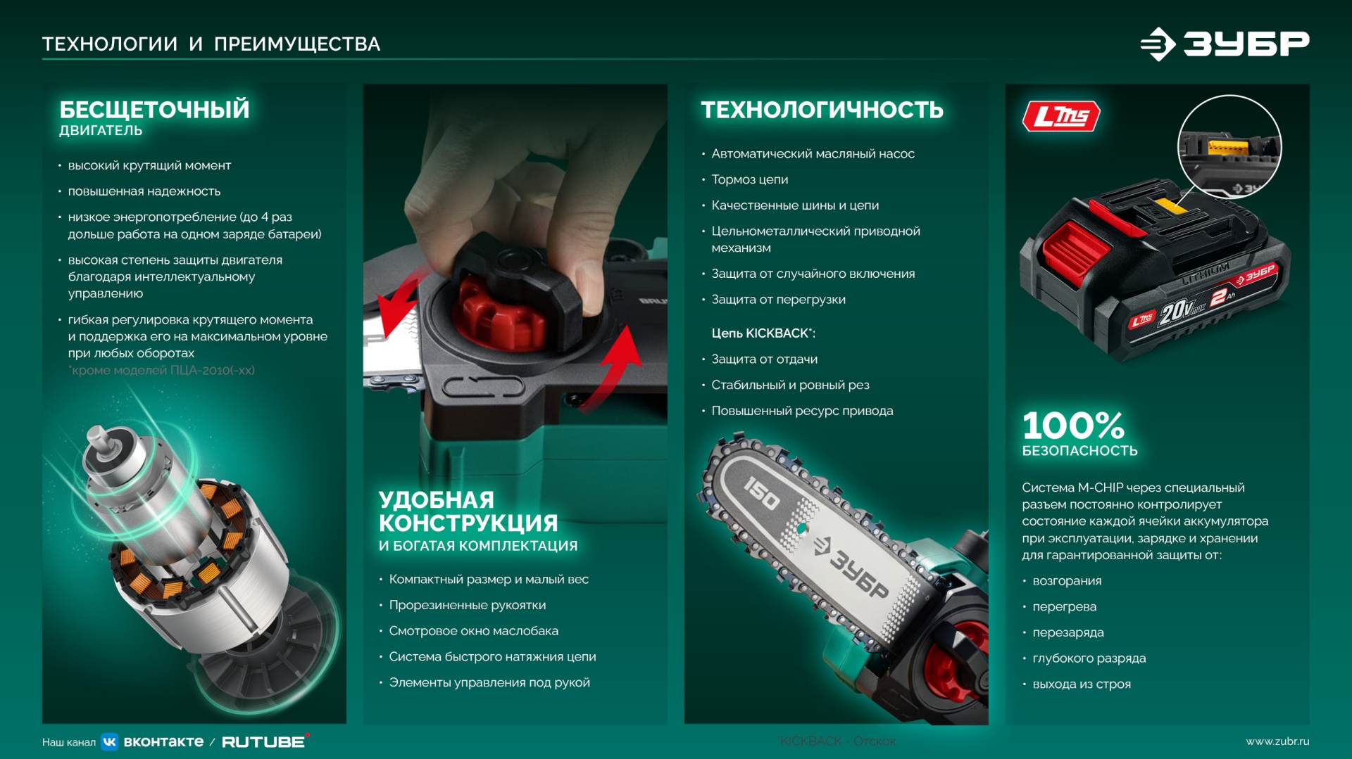 ЗУБР 20 В, 150 мм шина, 1 АКБ LMS (2 Ач), мини-пила цепная аккумуляторная (ПЦБ-2015-21) — фото 27