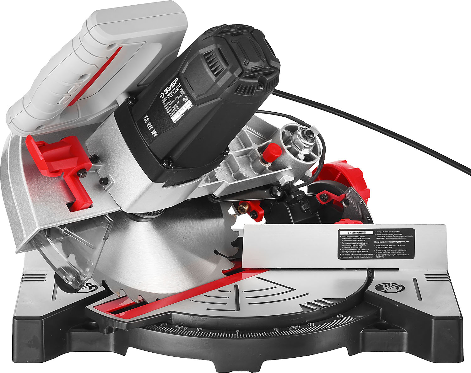 ЗУБР ЗПТ-210-1400 Л пила торцовочная, d 210 х 30 мм, 1300 Вт — фото 10