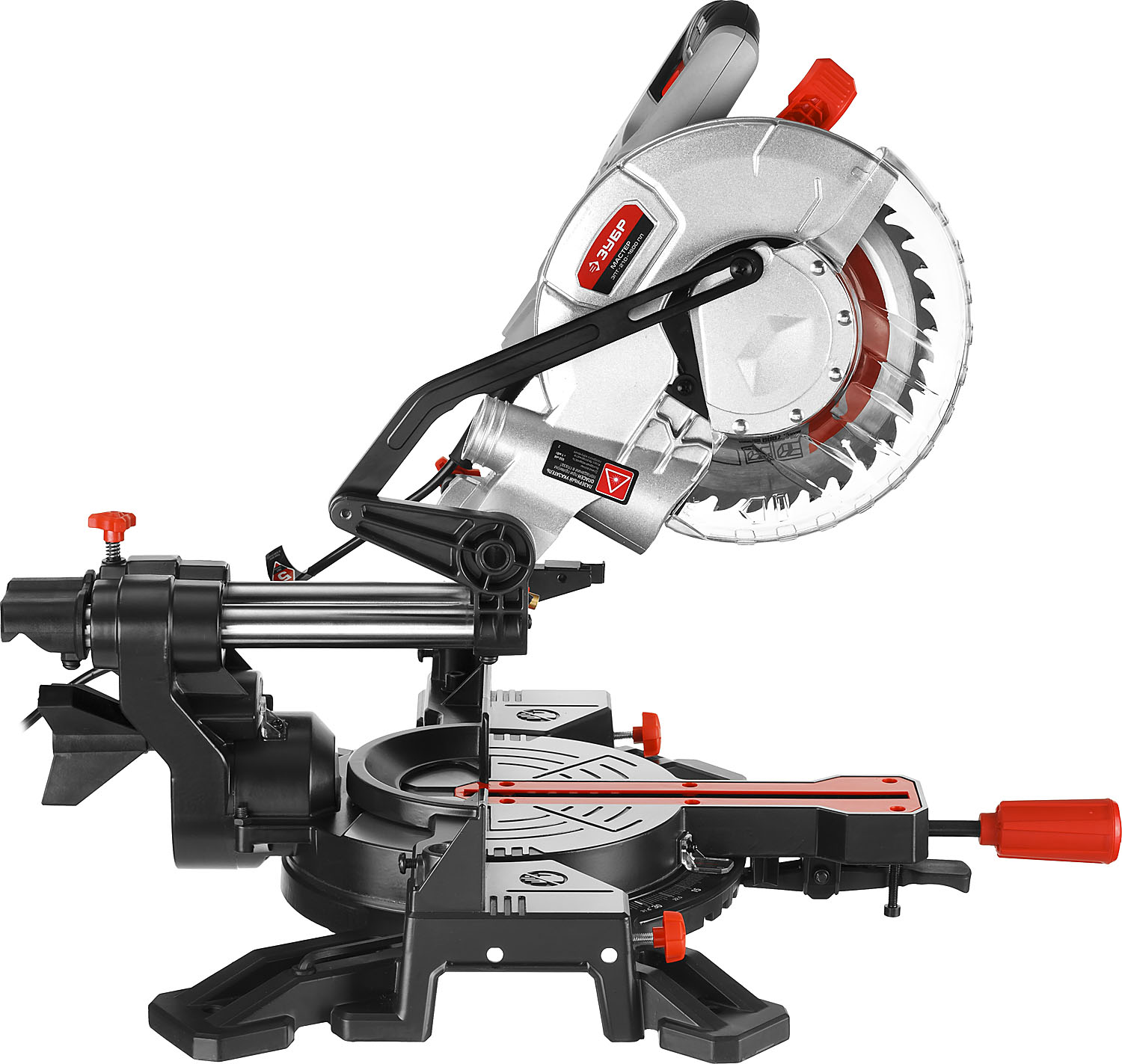 ЗУБР ЗПТ-210-1600 ПЛ пила торцовочная с протяжкой, d 210 х 30 мм, 1600 Вт — фото 4