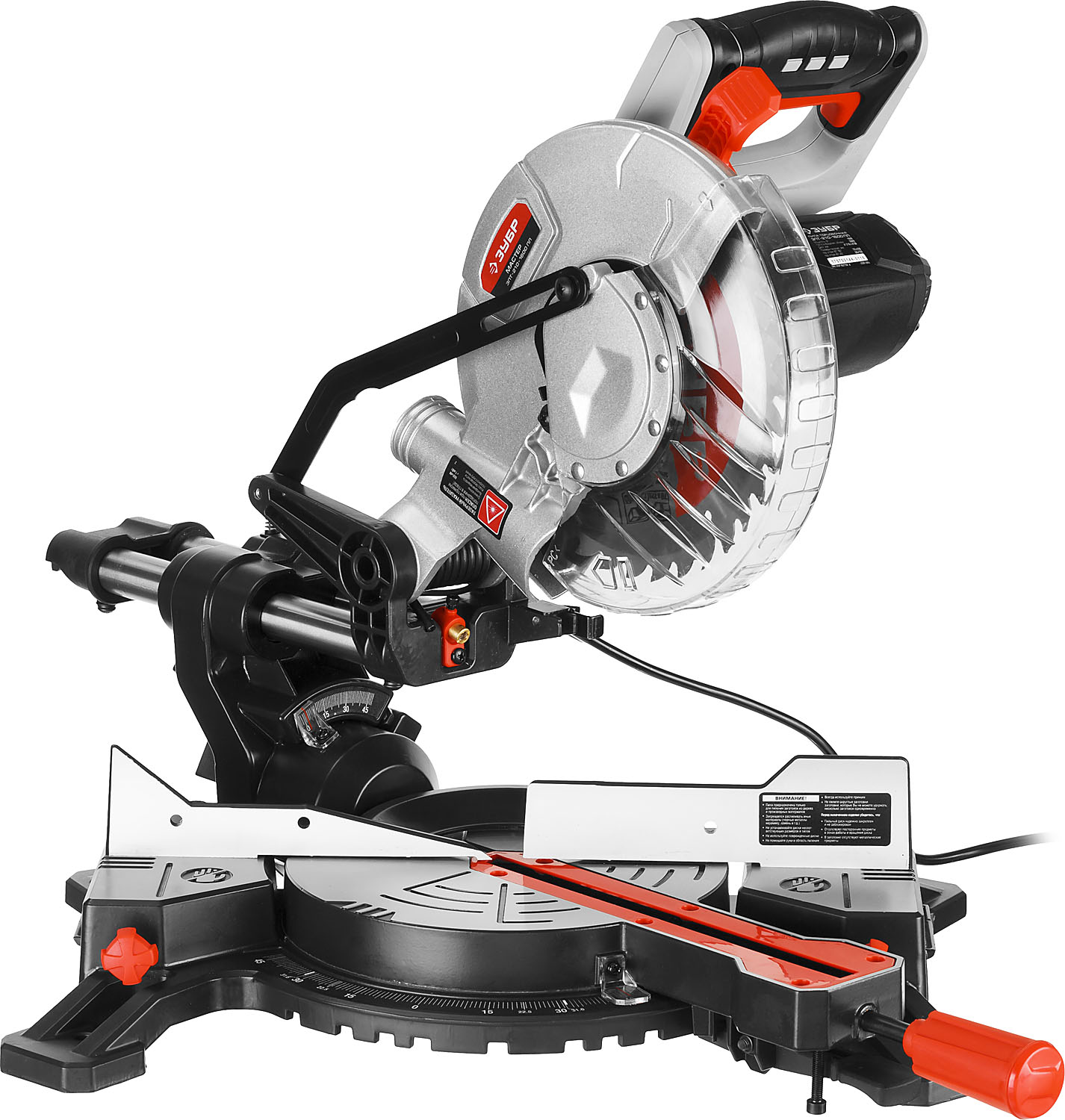ЗУБР ЗПТ-210-1600 ПЛ пила торцовочная с протяжкой, d 210 х 30 мм, 1600 Вт — фото 6