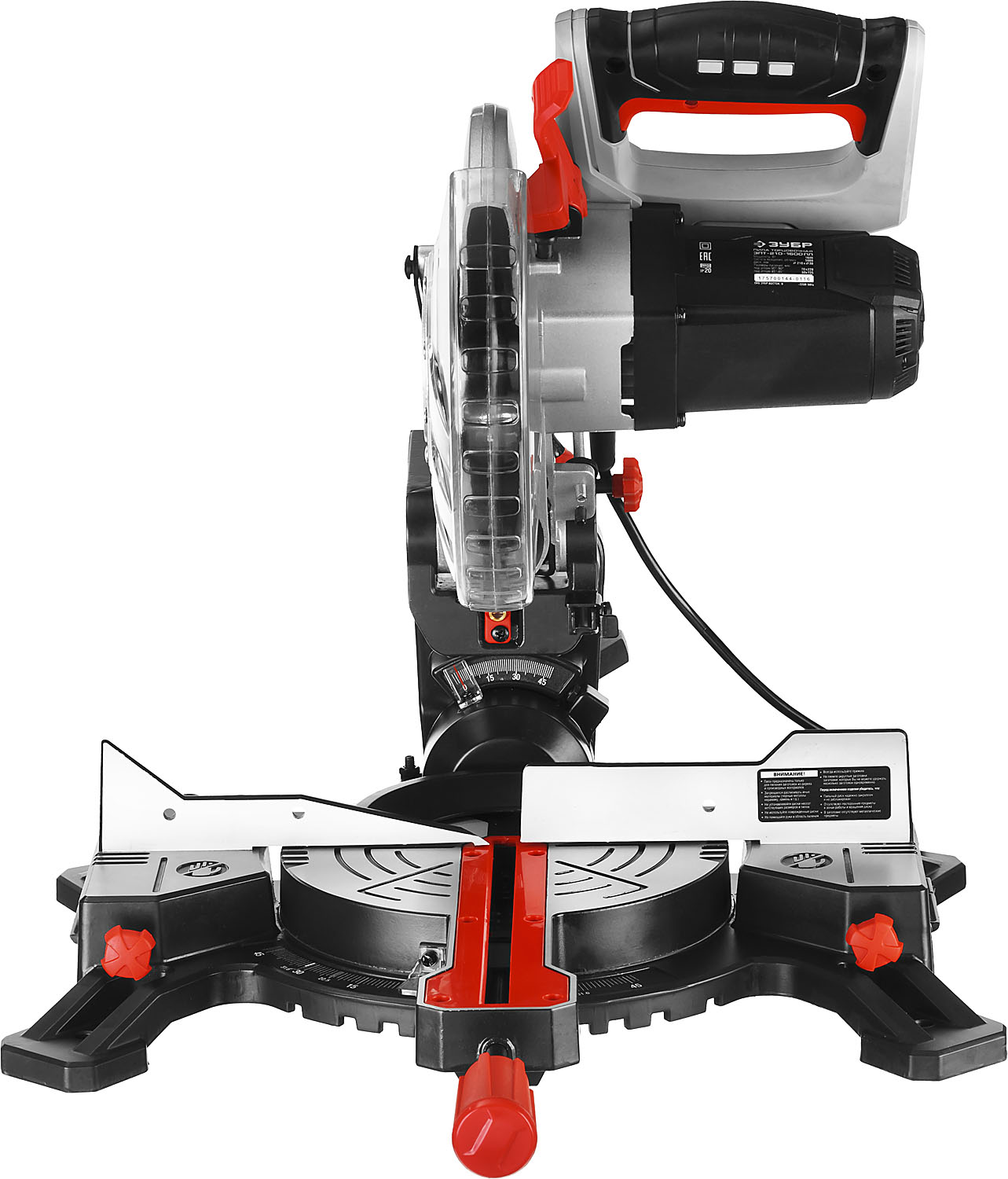 ЗУБР ЗПТ-210-1600 ПЛ пила торцовочная с протяжкой, d 210 х 30 мм, 1600 Вт — фото 8