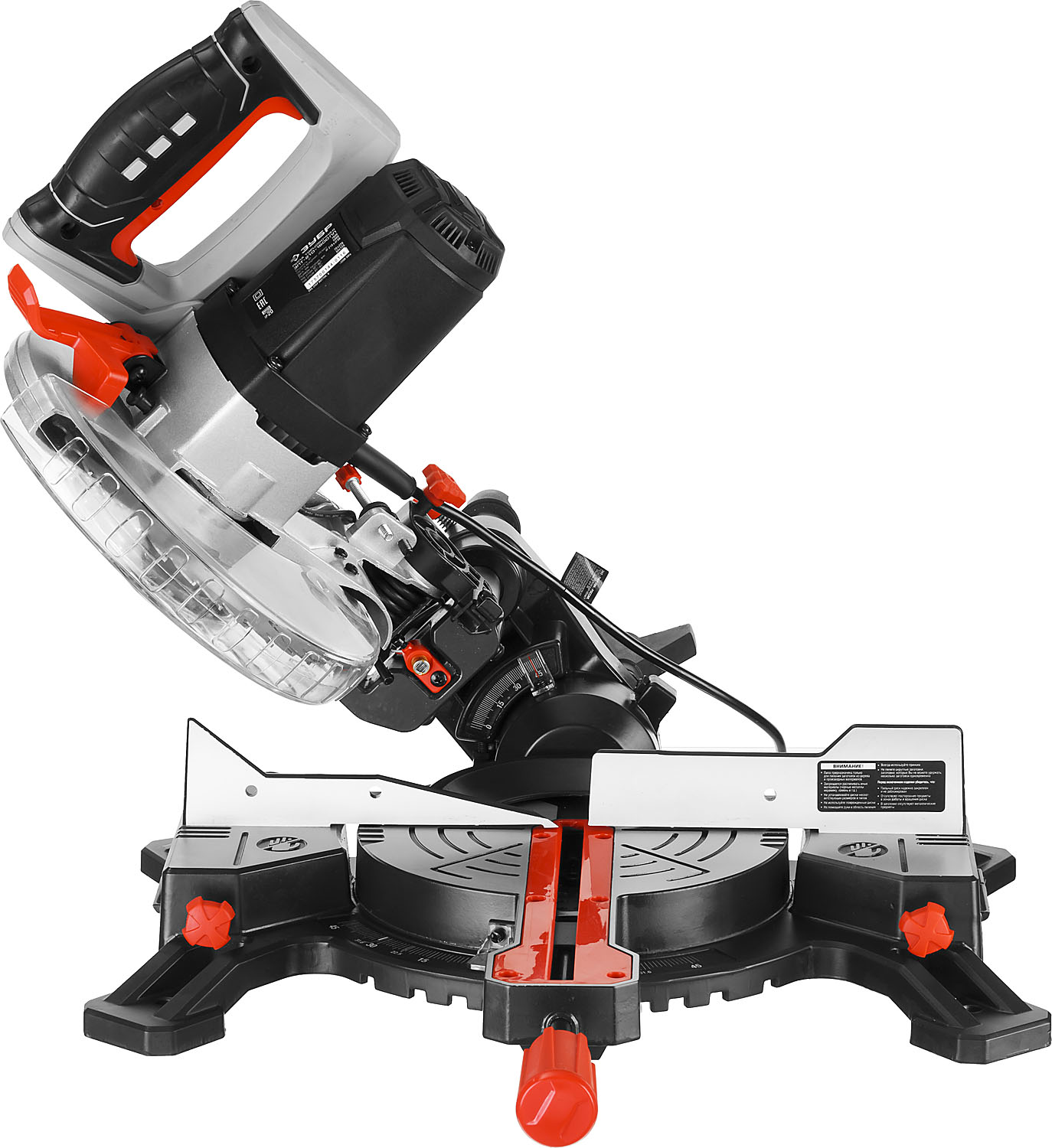 ЗУБР ЗПТ-210-1600 ПЛ пила торцовочная с протяжкой, d 210 х 30 мм, 1600 Вт — фото 9