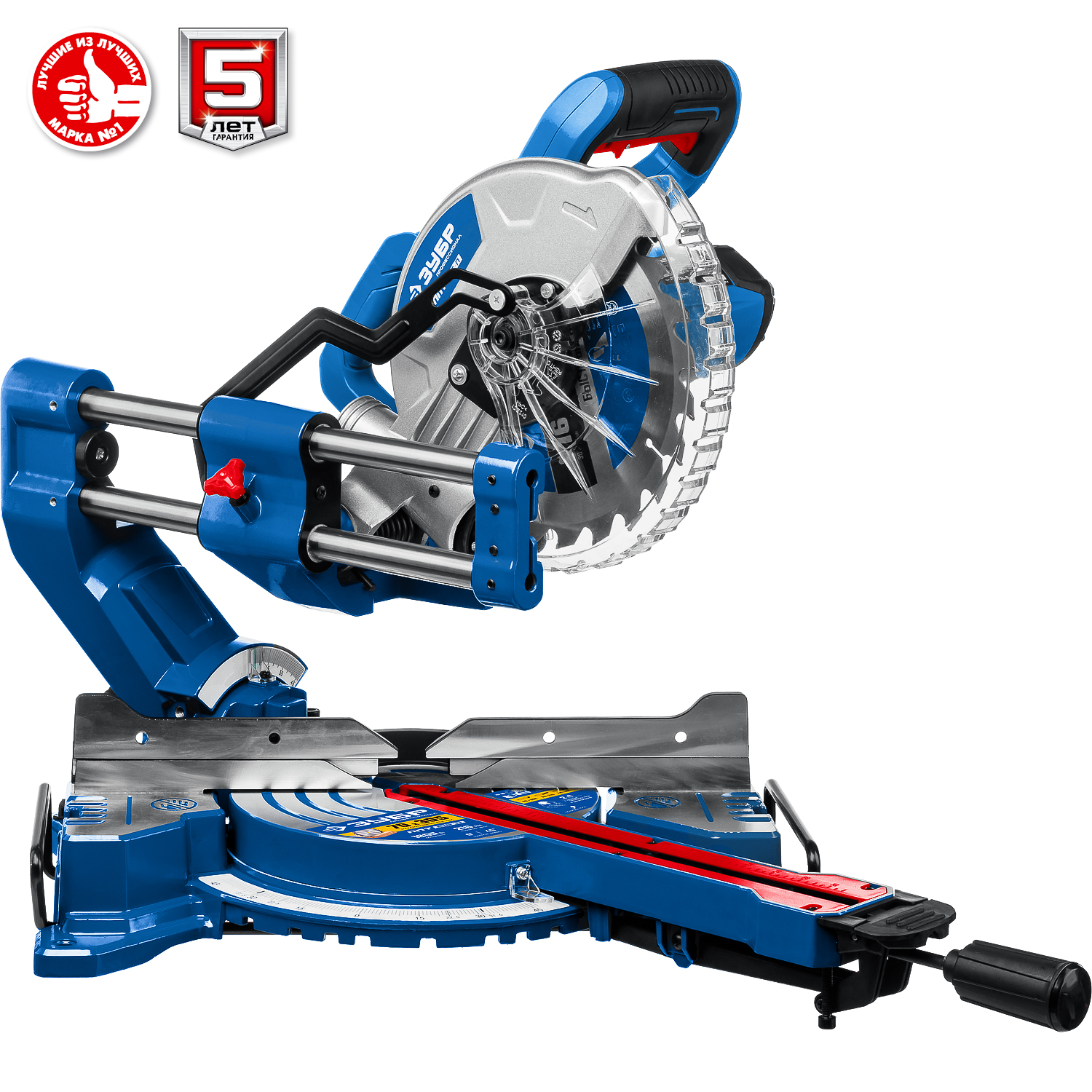 ЗУБР Профессионал ППТ-216-П пила торцовочная с протяжкой, d 216 х 30 мм, 1800 Вт — фото 12