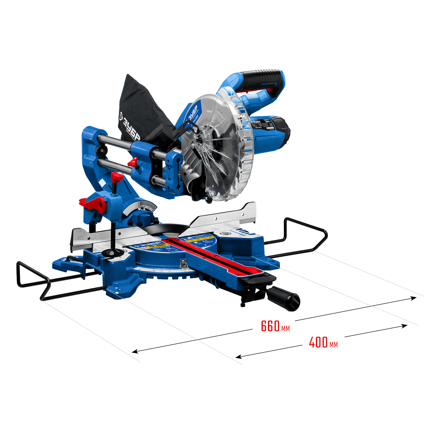 ЗУБР Профессионал ППТ-216-П пила торцовочная с протяжкой, d 216 х 30 мм, 1800 Вт — фото 20